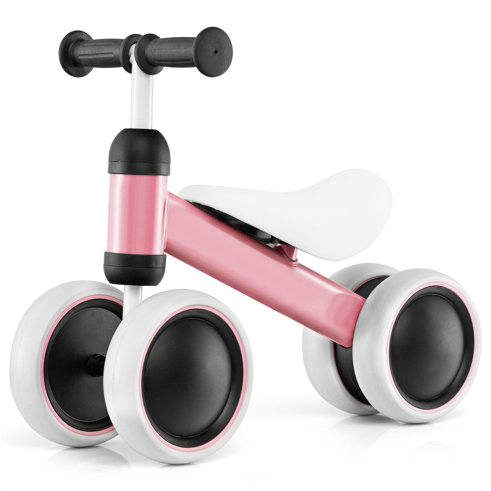 No Pedal Baby 4 Wheels Balance Bike with Non-slip Handlerbar-Pink