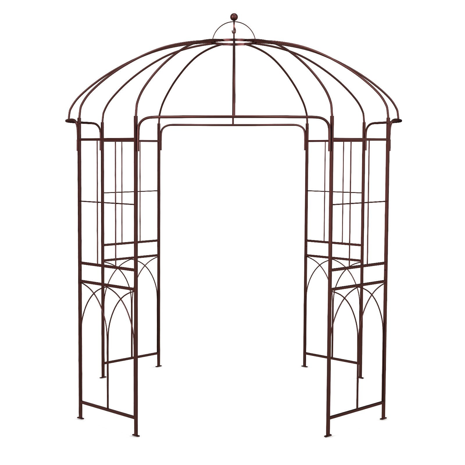 212CM Wide x 258CM High Birdcage Shape Garden Arbor for Climbing Plants-Bronze