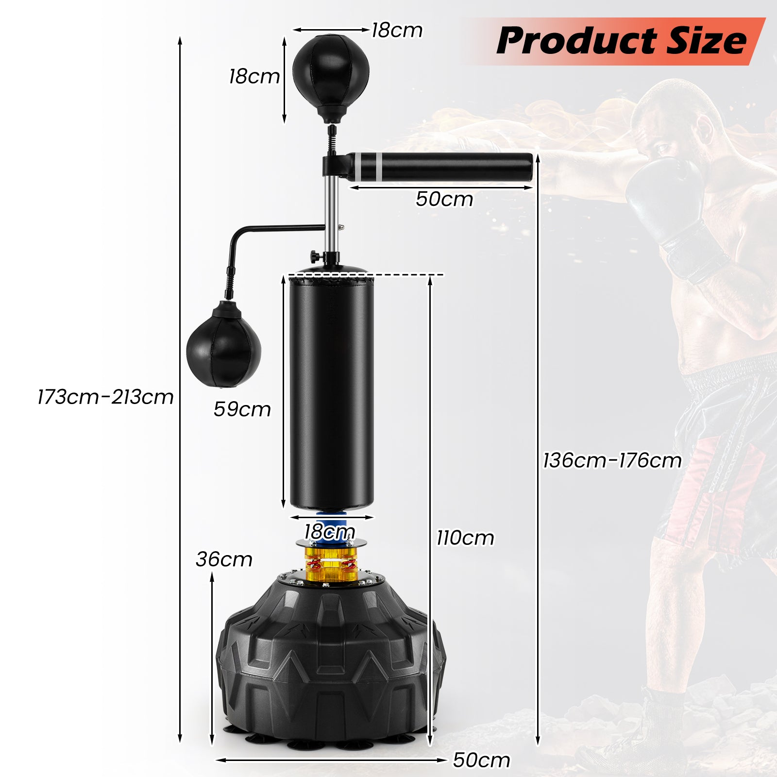 Boxing Speed Trainer Freestanding 360¬∞ Spinning Bar