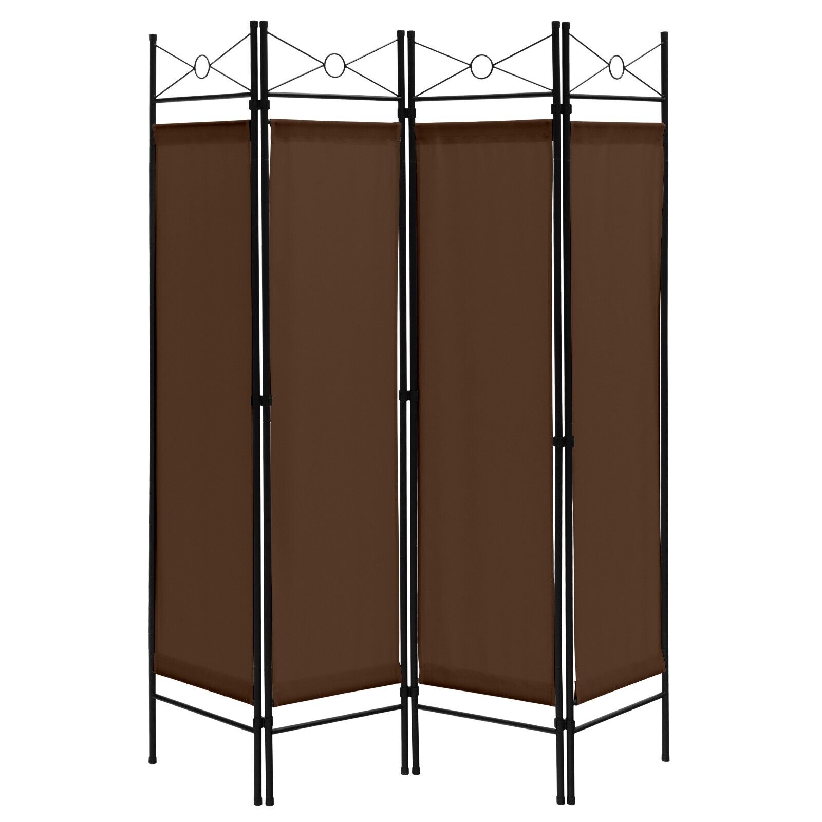 6 Feet 4-Panel Light Weight Room Divider with Polyester Cloth-Brown