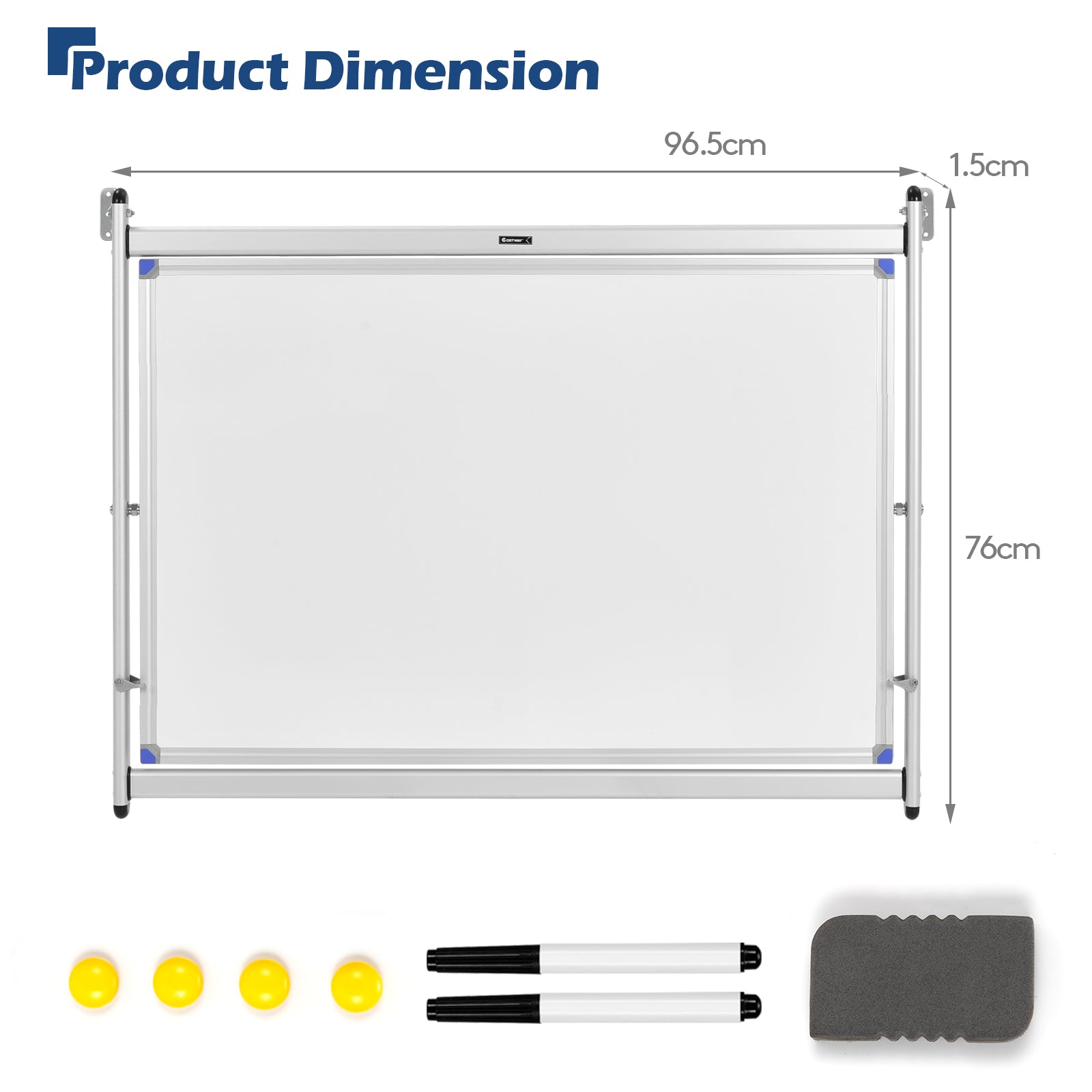 360¬∞ Rotating Double-Sided Whiteboard Blackboard with Magnets