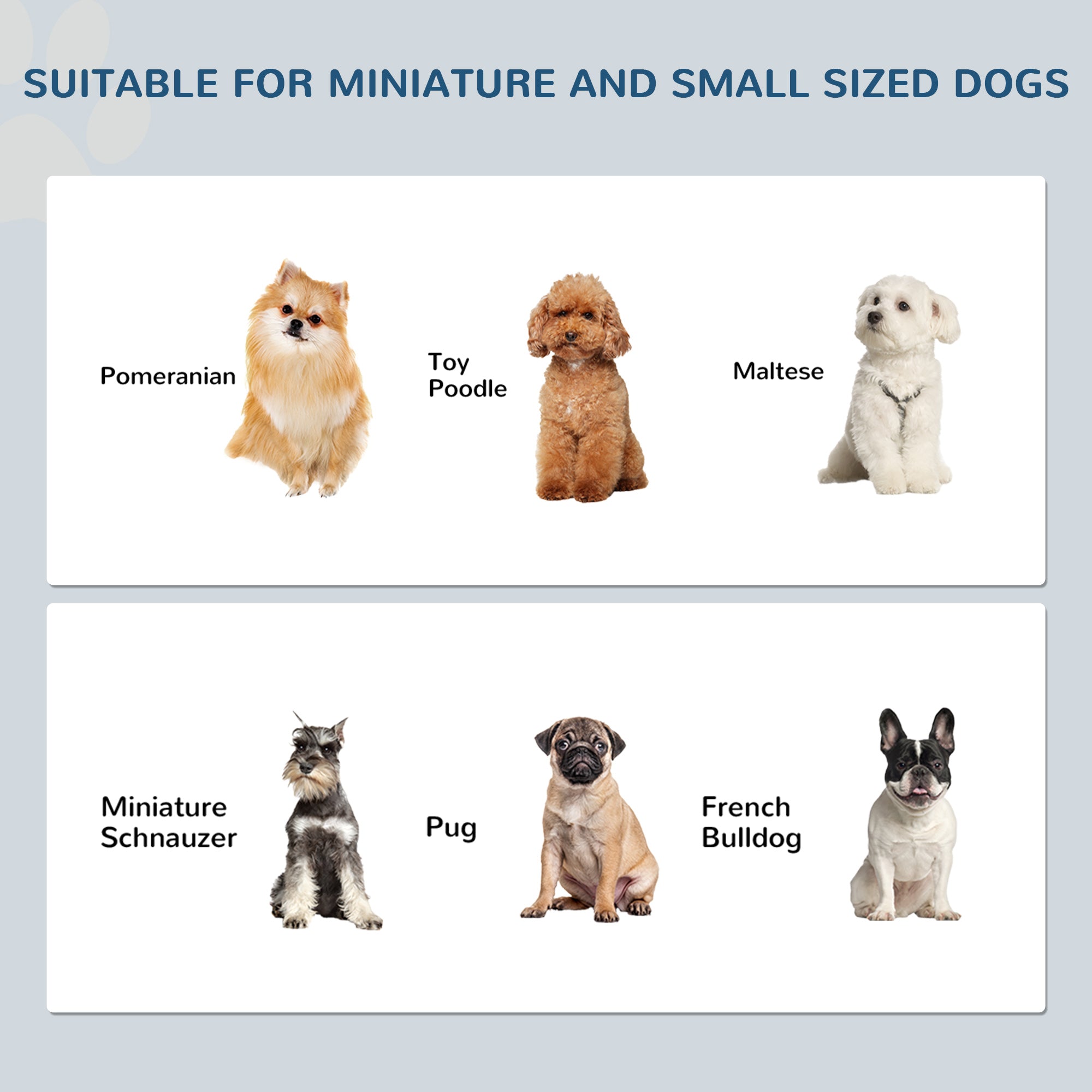 PawHut Raised Dog Feeding Bowls with Stand, Stainless Steel for Extra Small and Small Dog, 44L x 24W x 15H cm - Grey