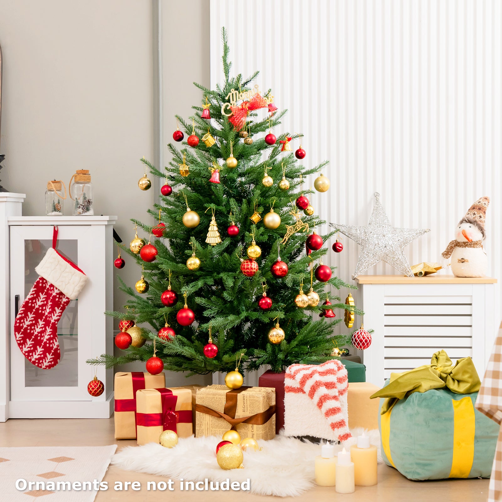 Pre-Lit Christmas Tree with LED Lights and 8 Lighting Modes-4.5 FT