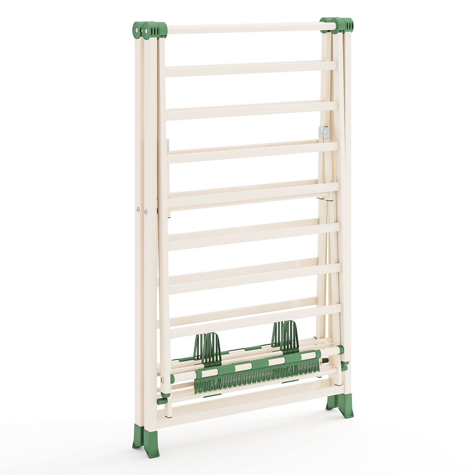 Clothes Drying Rack Foldable Metal Laundry Drying Rack-Beige