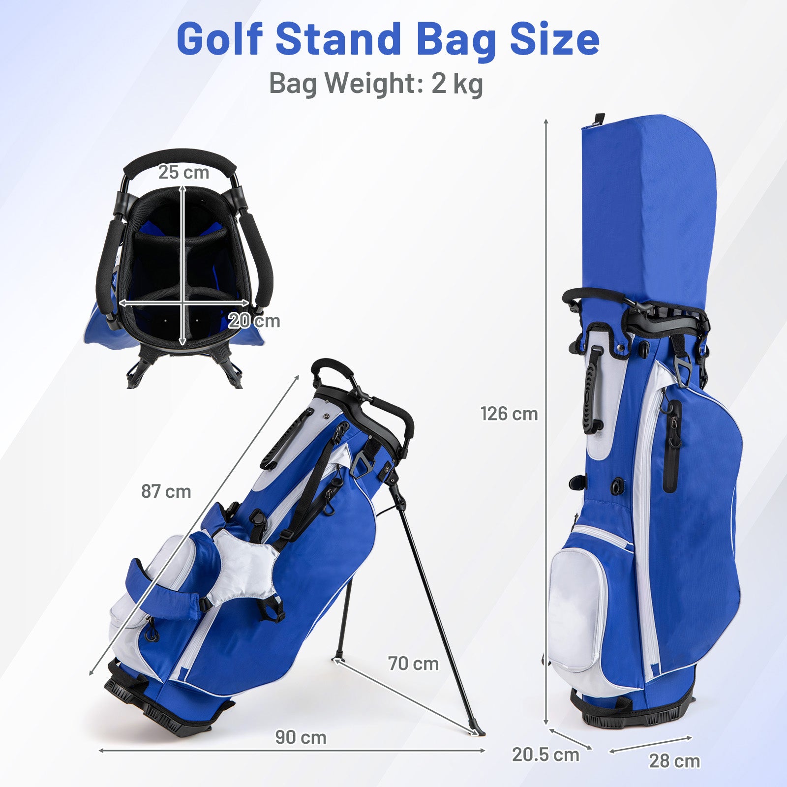 Men's Complete Golf Clubs and Bag Set Right Handed-Blue