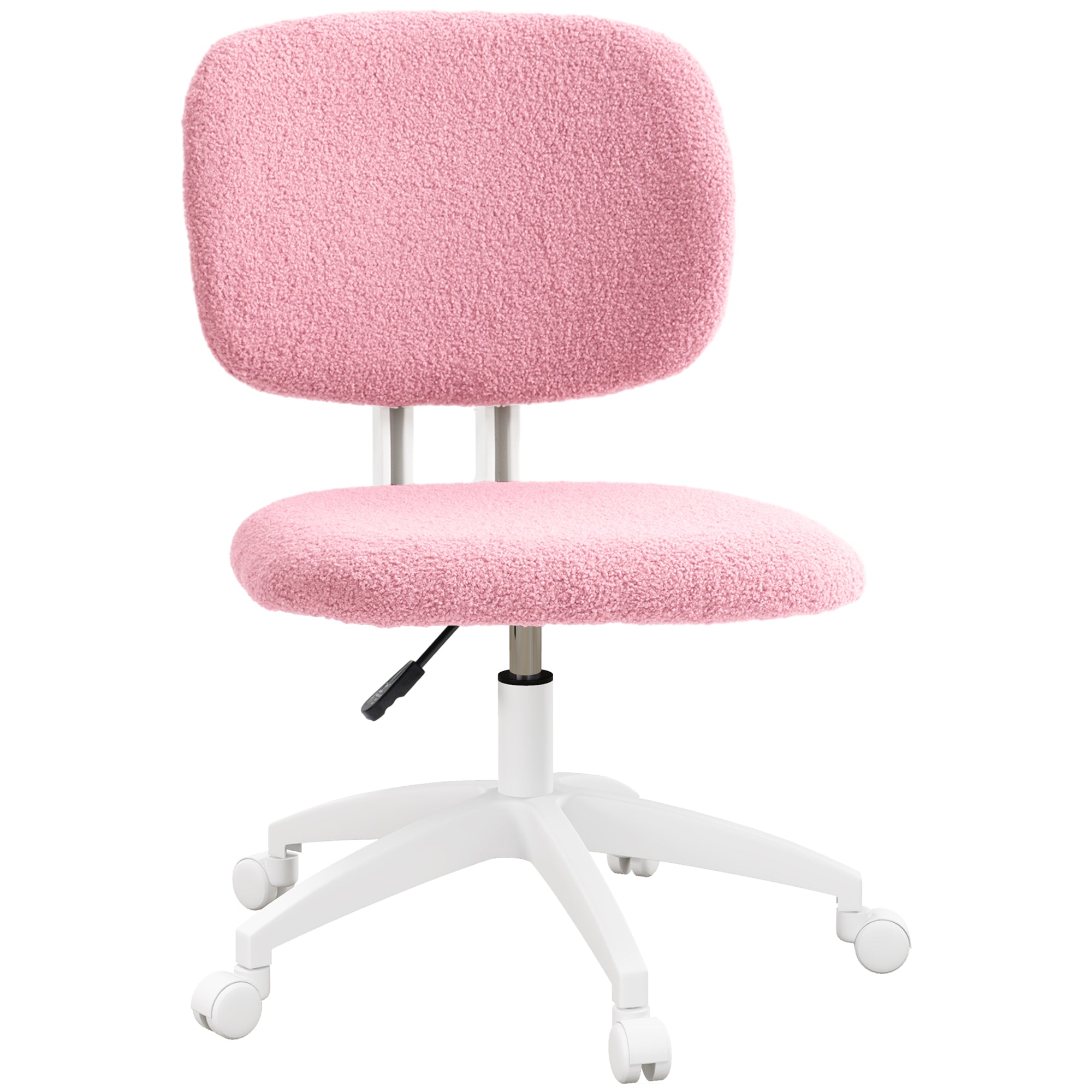 Vinsetto Teddy Fleece Armless Office Chair - Pink