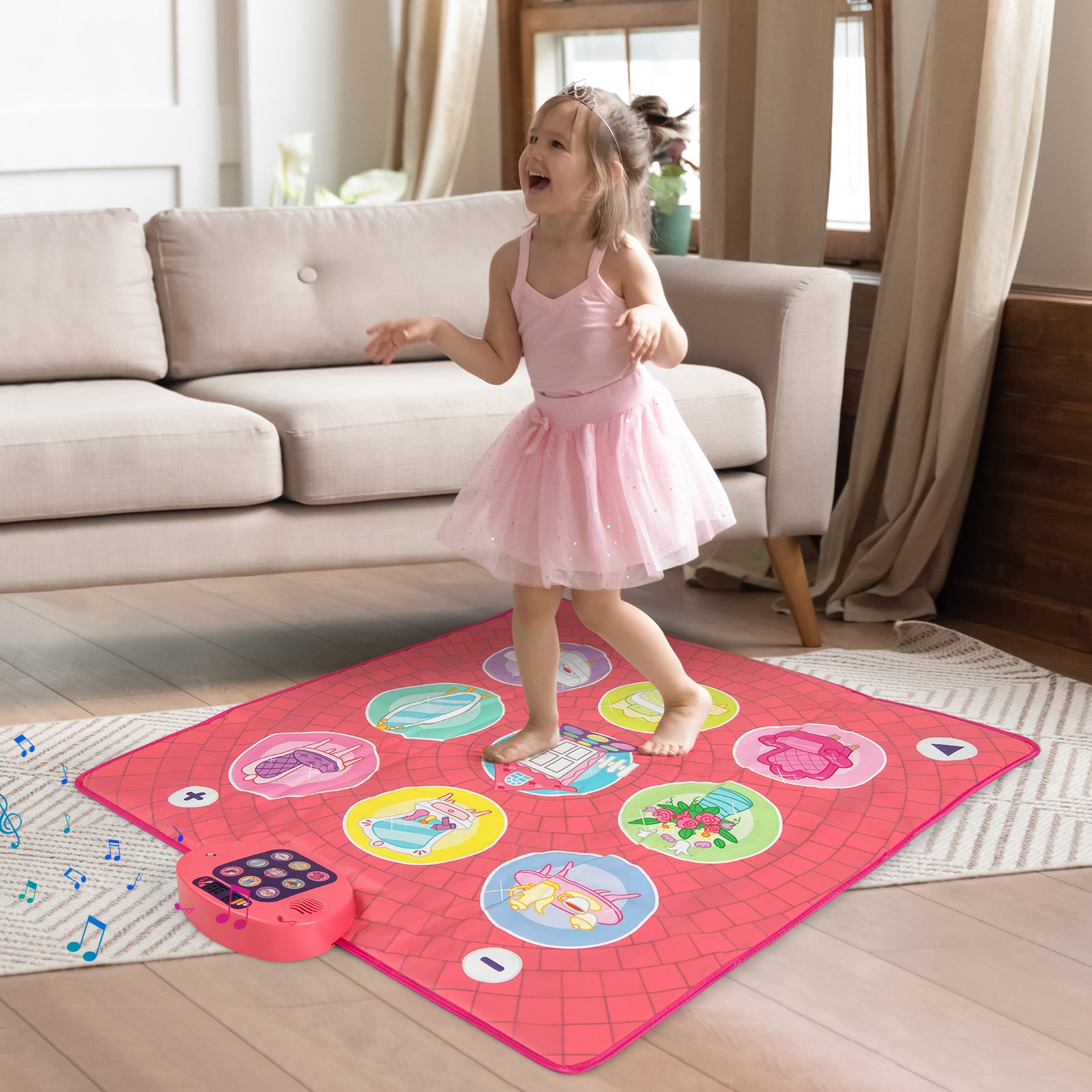 Dance Pad Game Toy with 5 Levels and 9 Keyboard Sounds for 3+ Kids