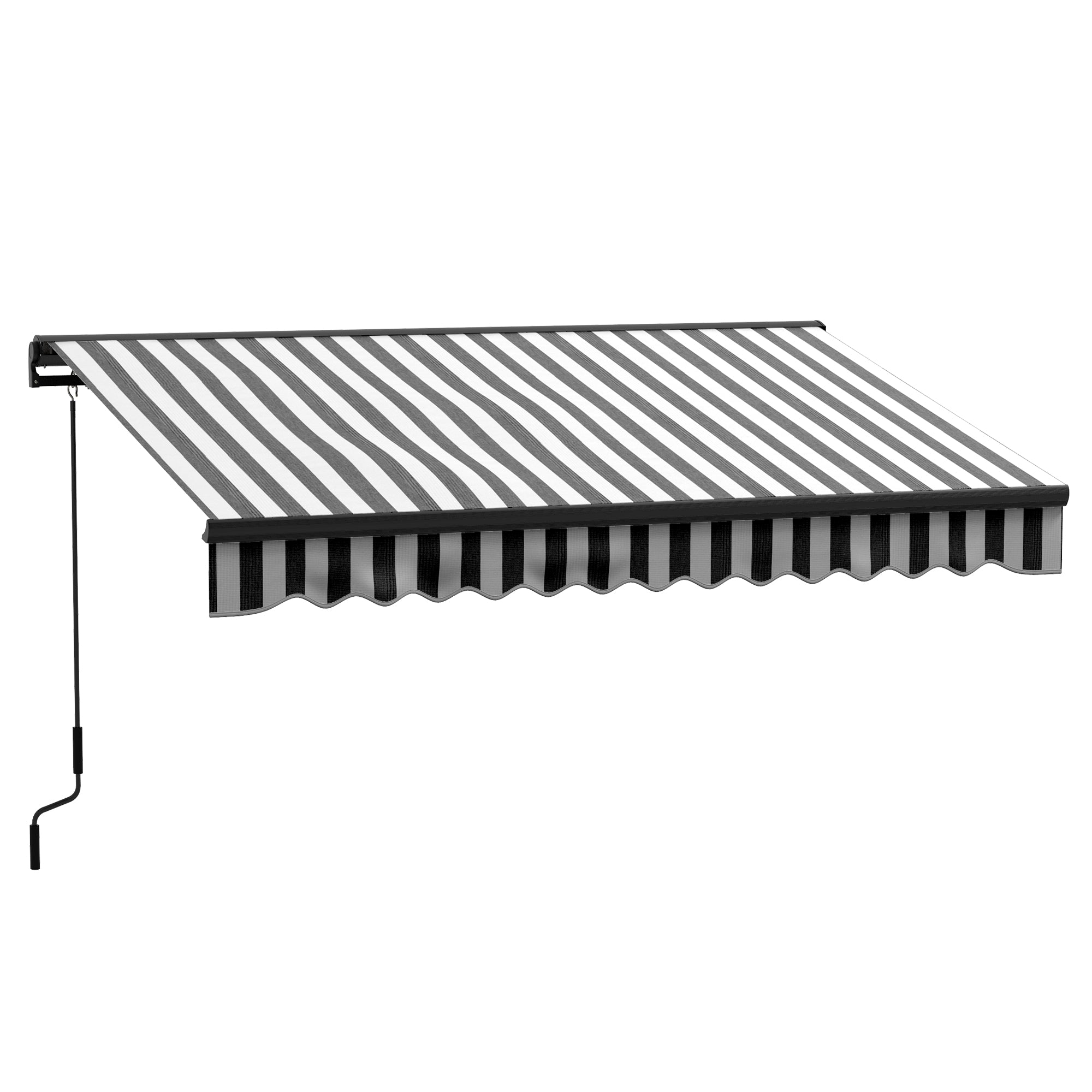 Outsunny 3 x 2m Aluminium Frame Electric Awning, with Remote - Grey/White