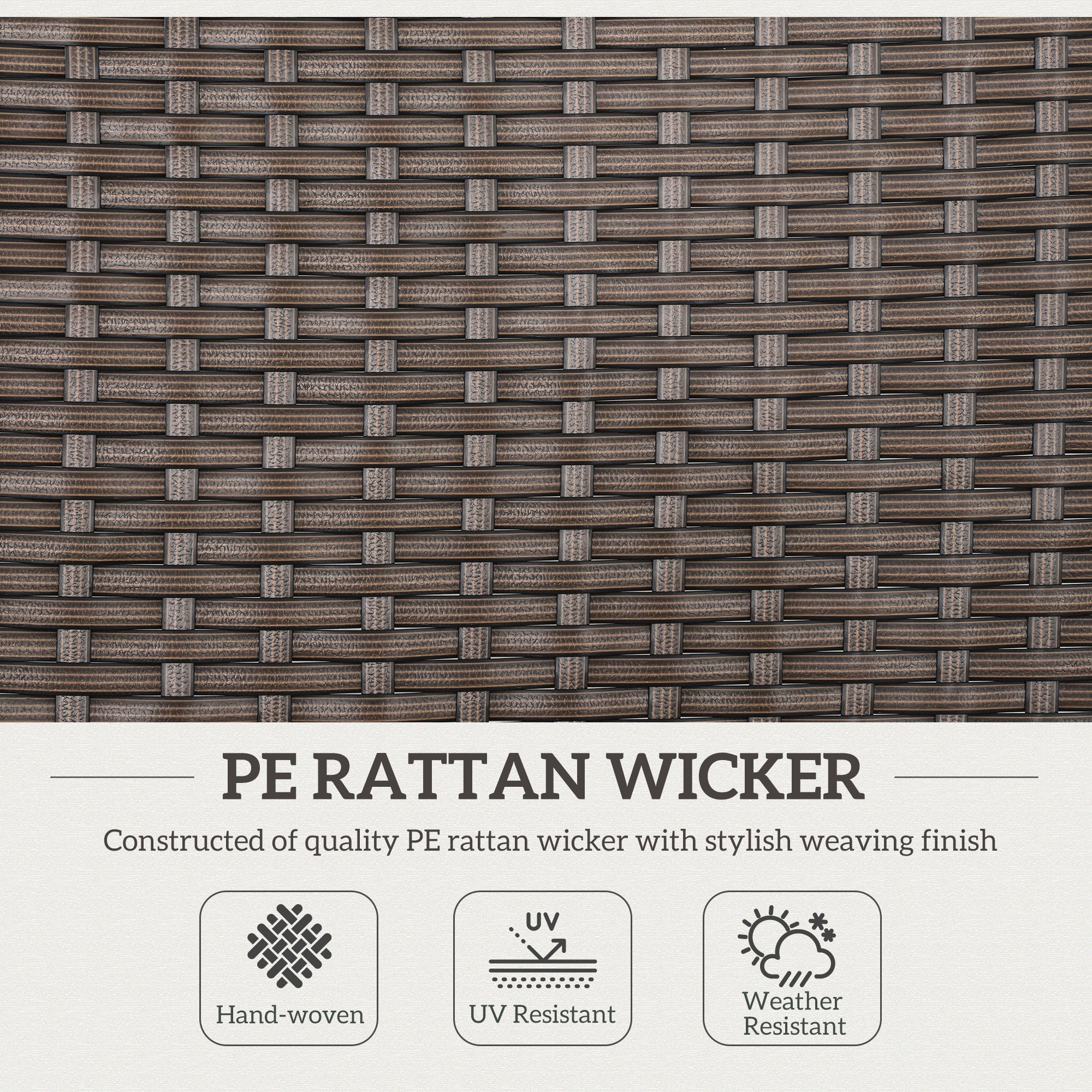 Outsunny 2 Pieces Folding Rattan Garden Dining Chairs with 5-level Reclining High Back, Wood Armrests for Outdoor - Brown