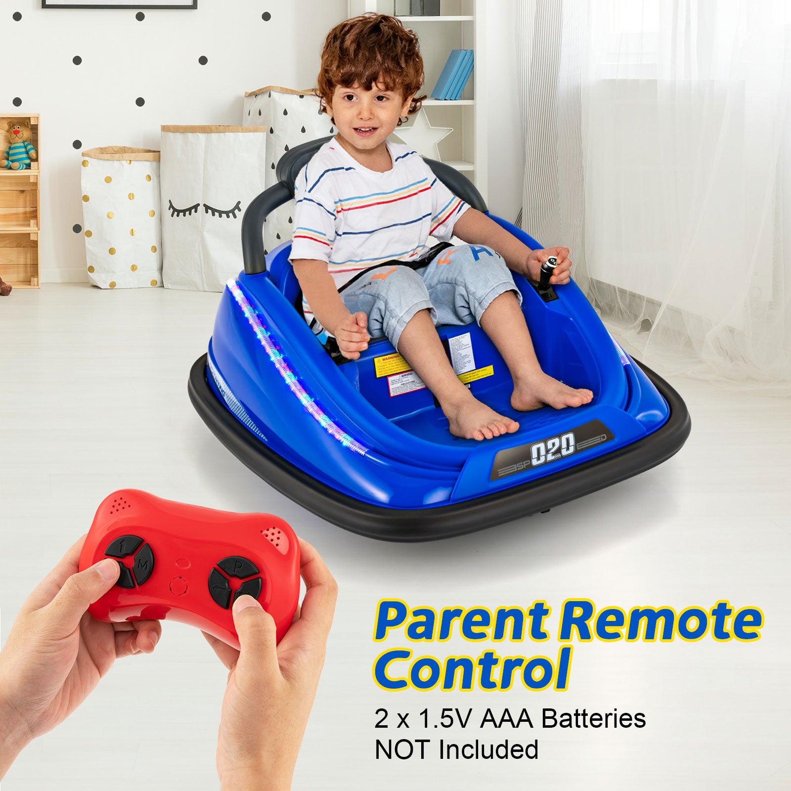 Electric Bumper Car with Remote Control for Kids-Blue