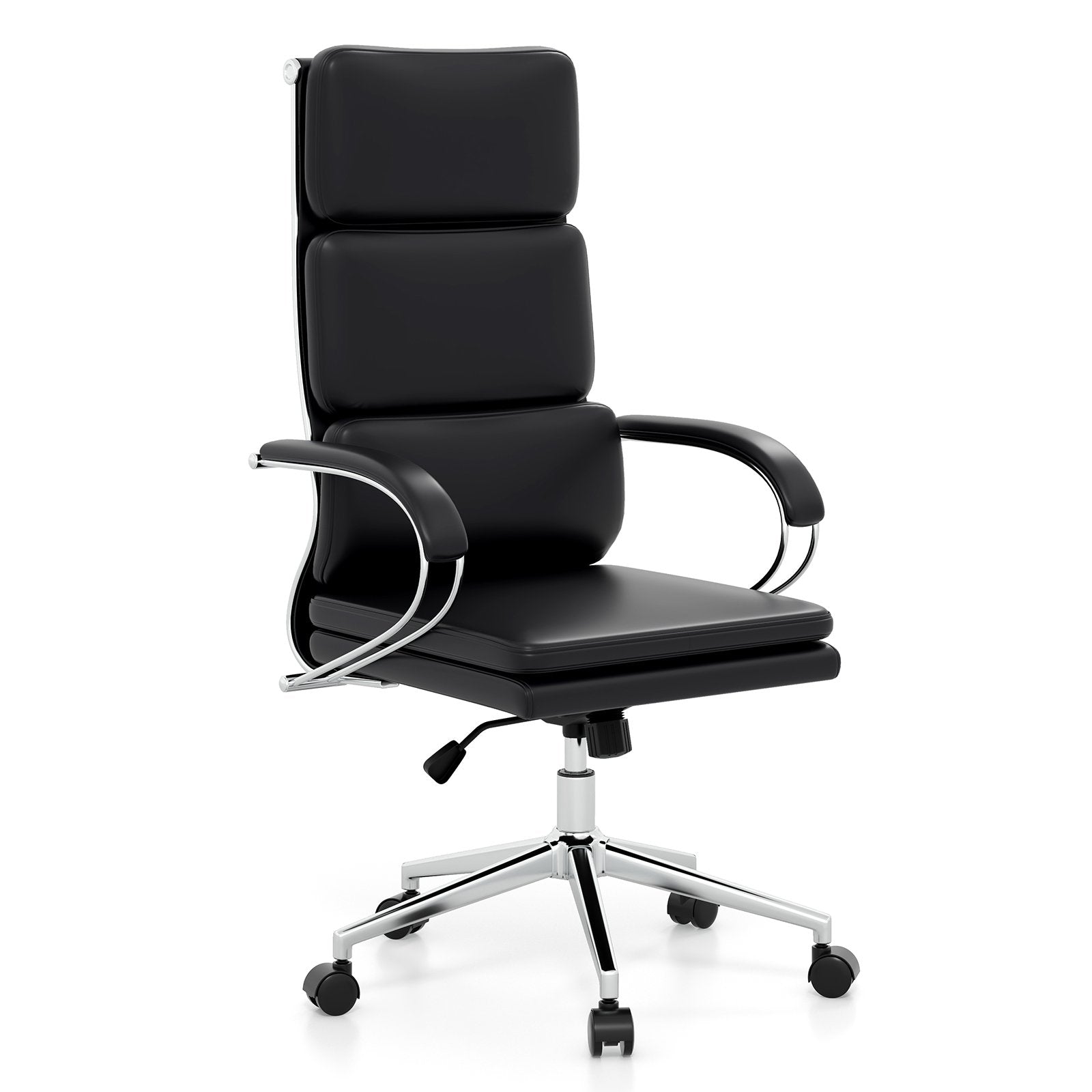 Ergonomic Leather Office Chair Executive Chair with Rocking Function-Black