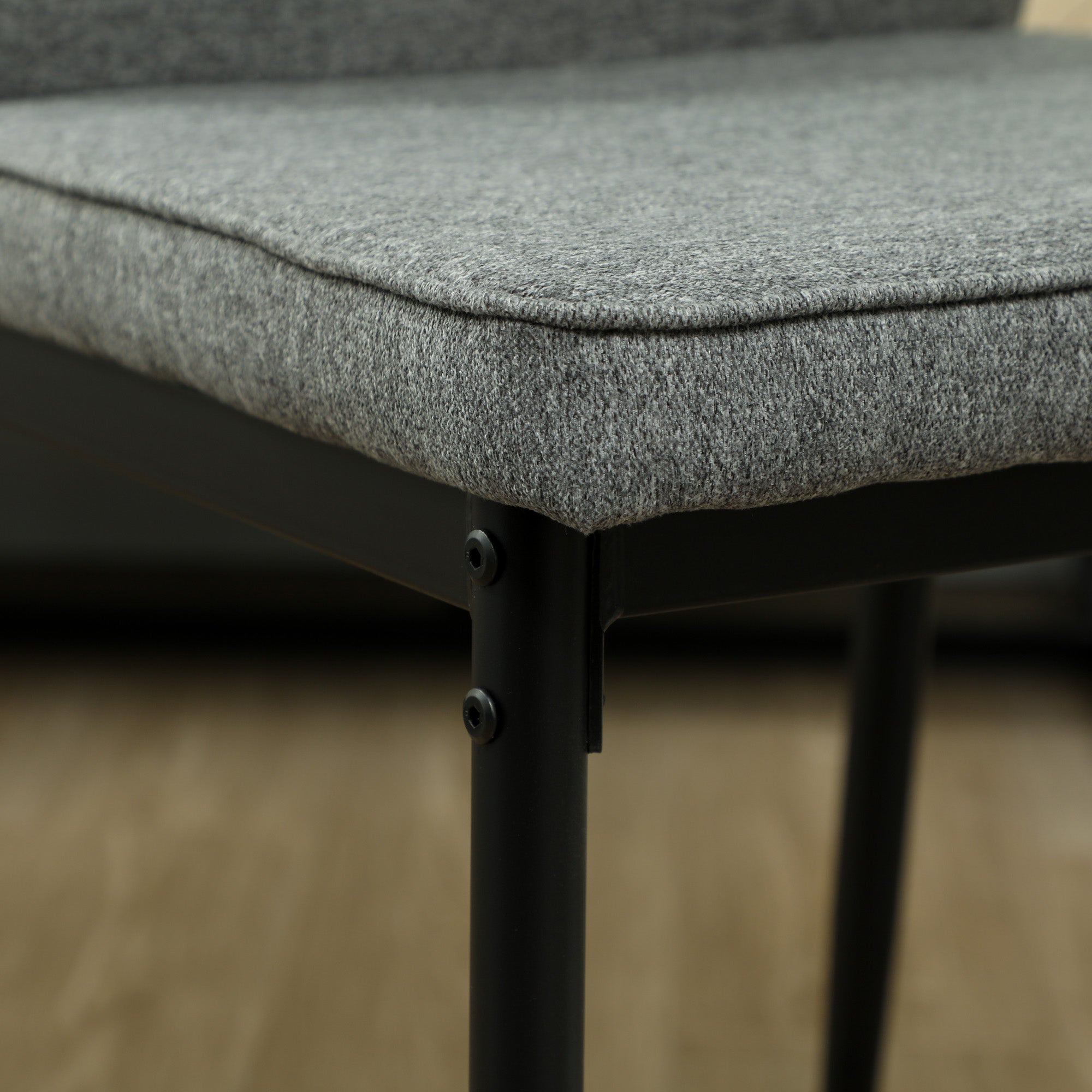 HOMCOM Velvet Dining Chairs Set of 2, Modern Upholstered Kitchen Chairs with Metal Legs, Curved Back and Padded Seat, Armless Side Chairs for Dining Room, Bedroom, Living Room, Grey