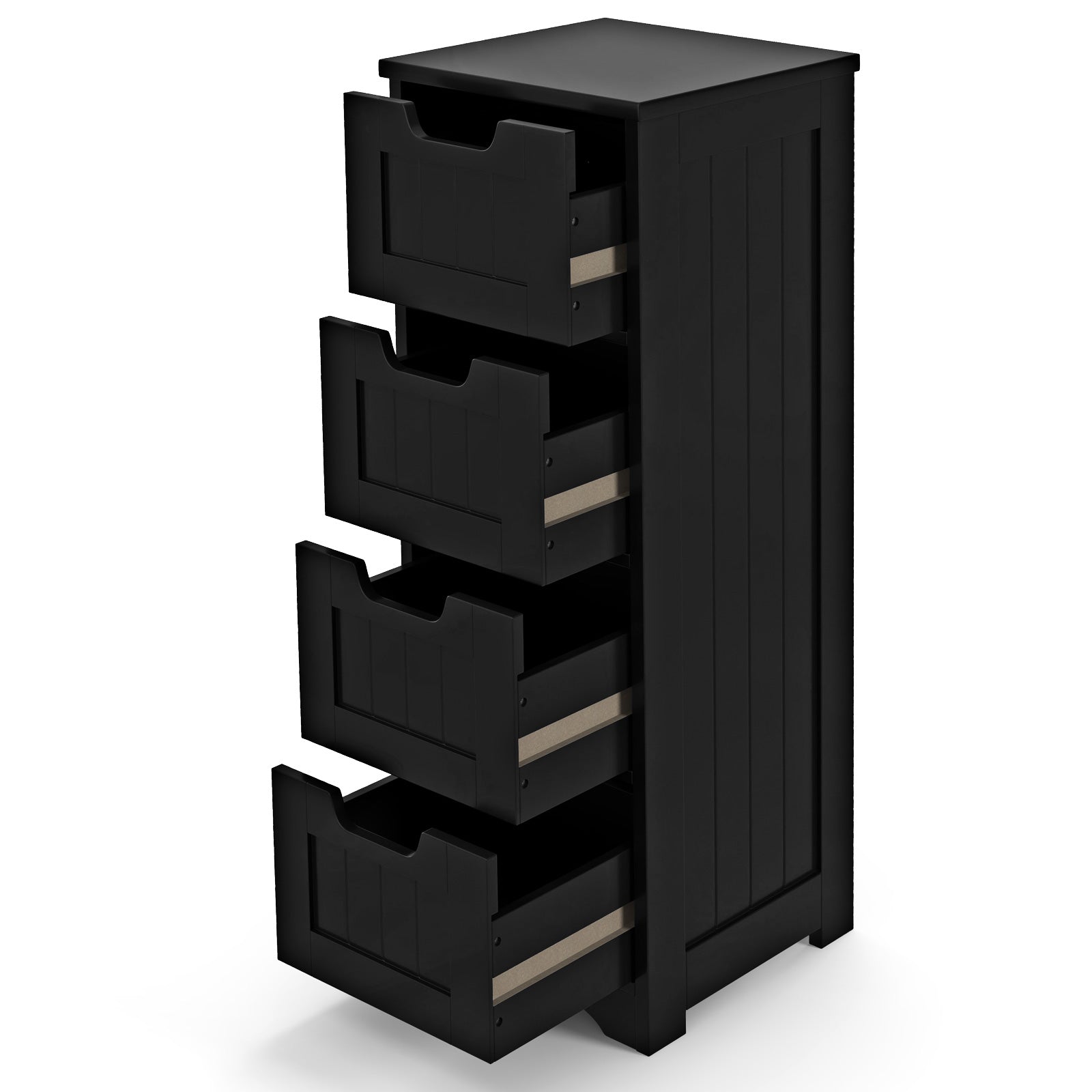 Floor Storage Cabinet Freestanding Bathroom Cabinet with 4 Drawers-Black
