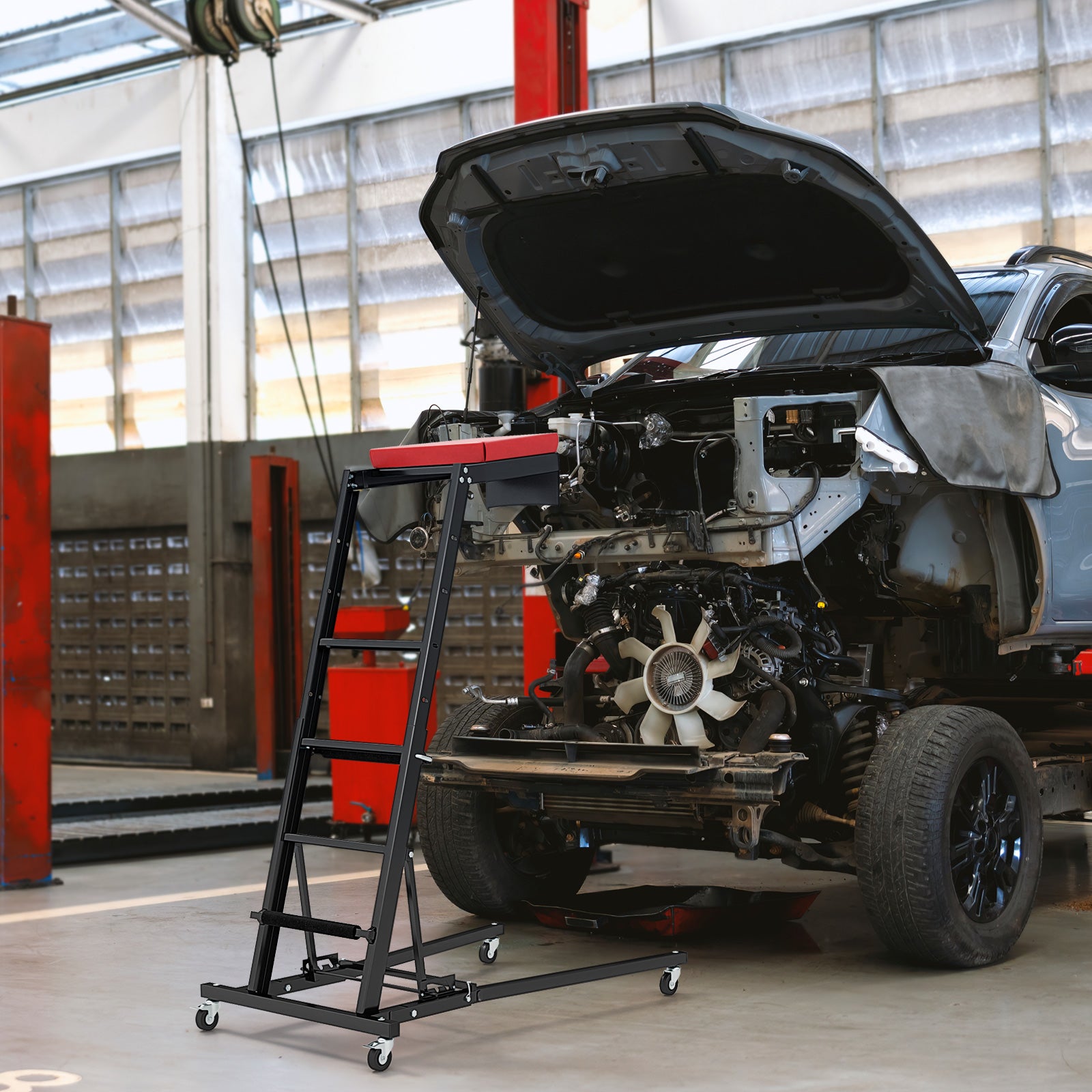 Foldable Topside Automotive Engine Creeper