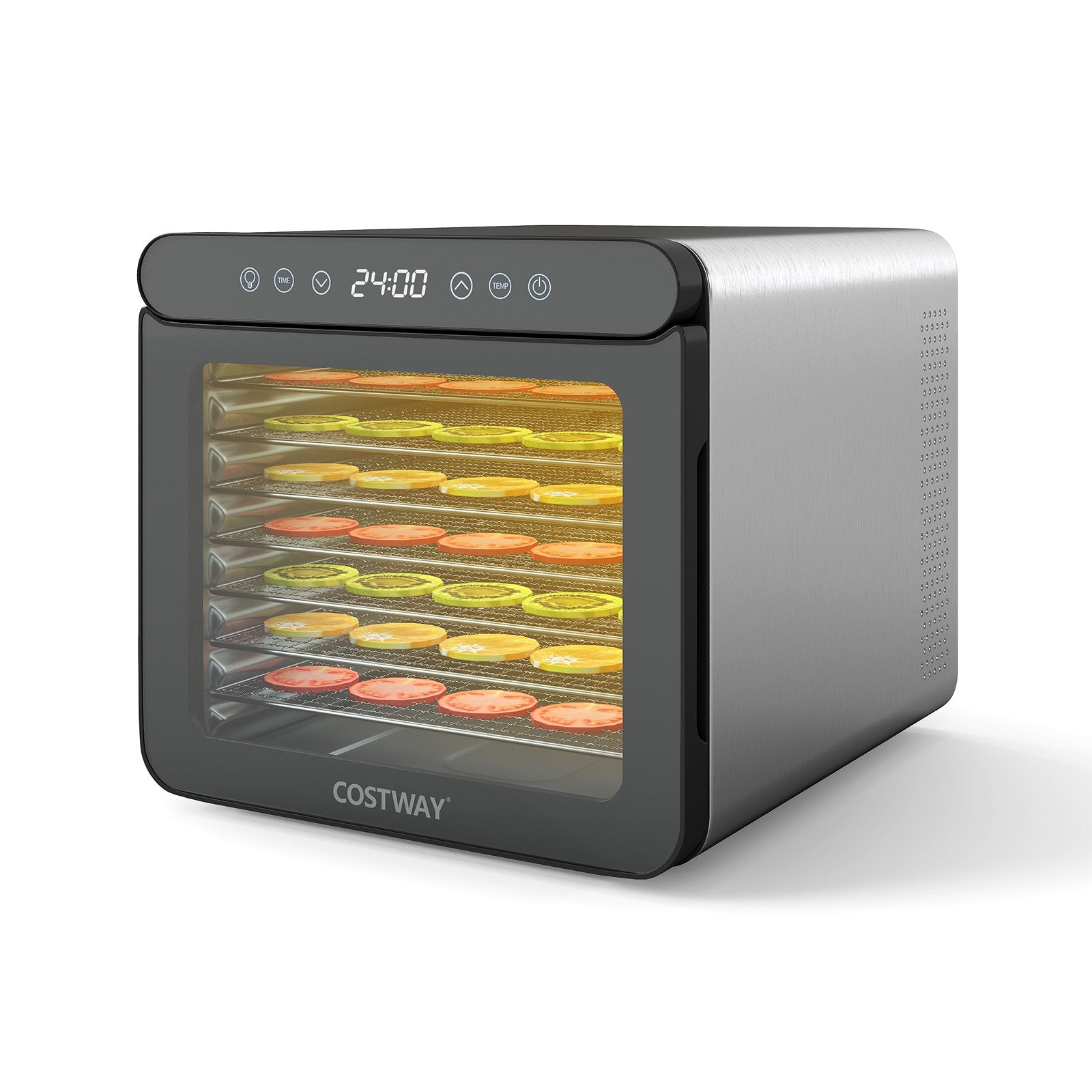 Food Dehydrator with 7 Stainless Steel Trays 1-24H Timer and 30-75‚ÑÉ Temperature-Silver