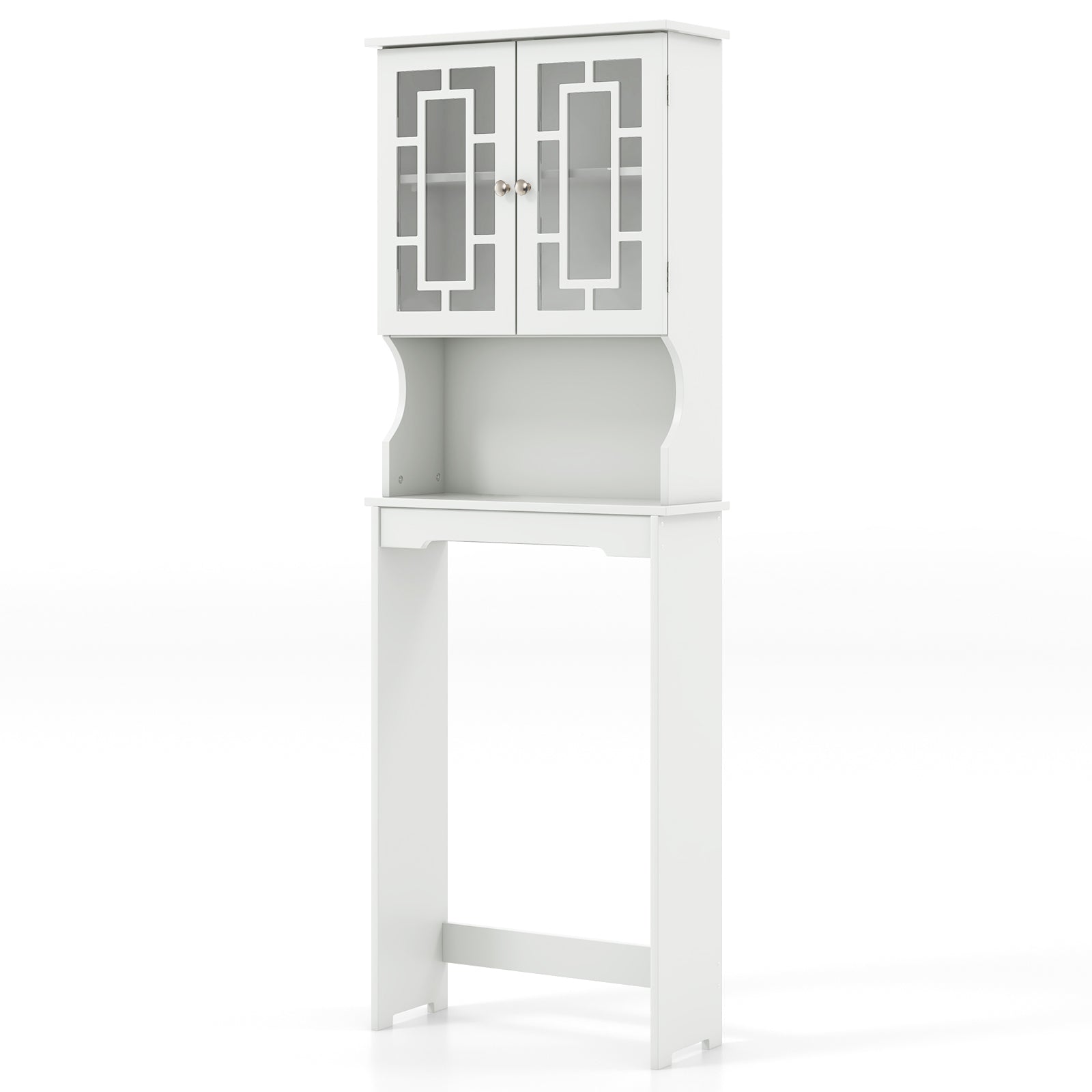 Over-the-Toilet Storage Cabinet with Inner Adjustable Shelf-White