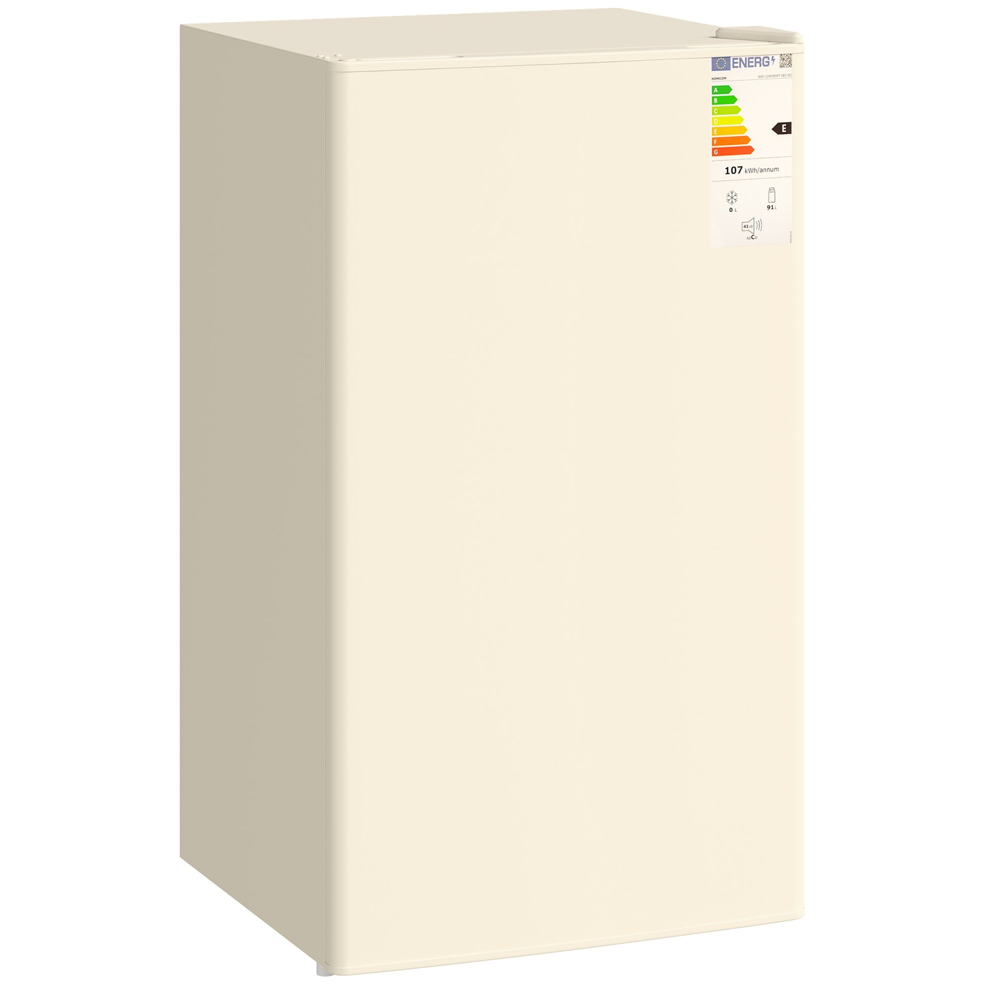 HOMCOM 91 Litre Freestanding Under Counter Fridge Freezer, Small Fridge with Chiller Box, Adjustable Thermostat, 47.5cm Wide, Beige
