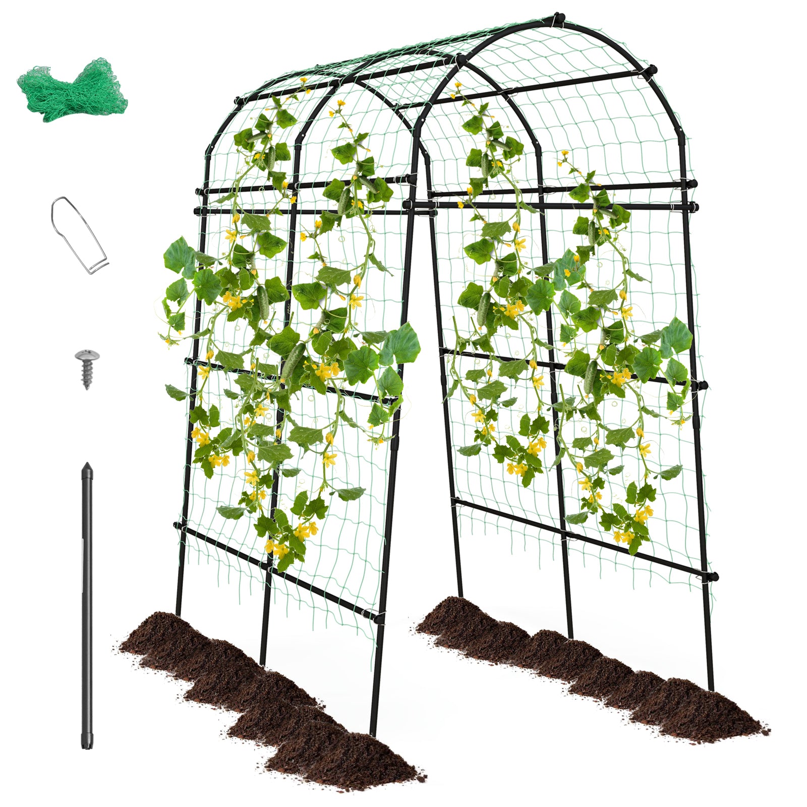 Garden Arch Trellis with PE Coated Metal Structure for Climbing Plants