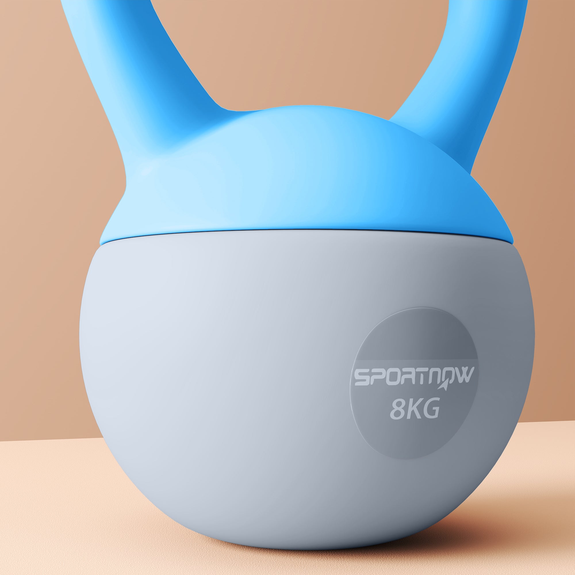 SPORTNOW 8KG Soft Kettlebell, Kettlebell with Non-Slip Handle for Home Gym, Weight Lifting, Strength Training, Light Blue/Grey