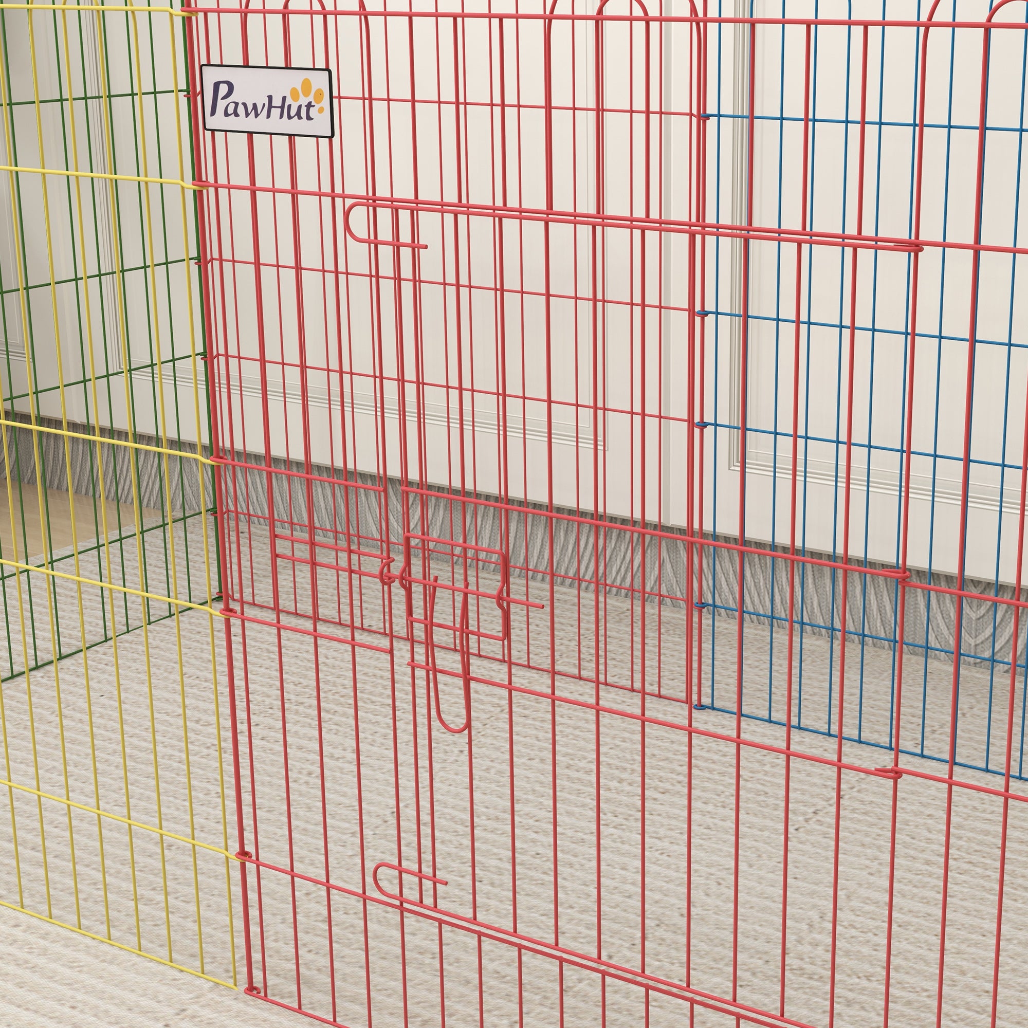 PawHut Pet Playpen Crate, with Eight Panels, Door, for Indoors and Outdoors, 60H x 156cm