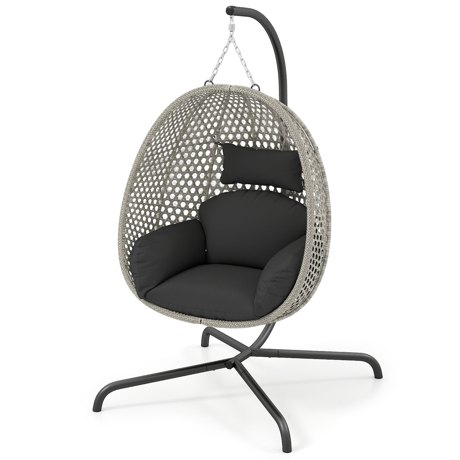 Hanging Egg Chair with Stand and Cushion