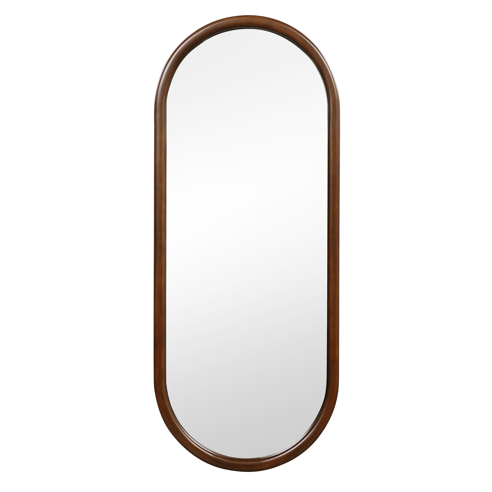 Hanging Mirror Full Length Mirror Wood Frame Wall-Mounted Mirror-Walnut