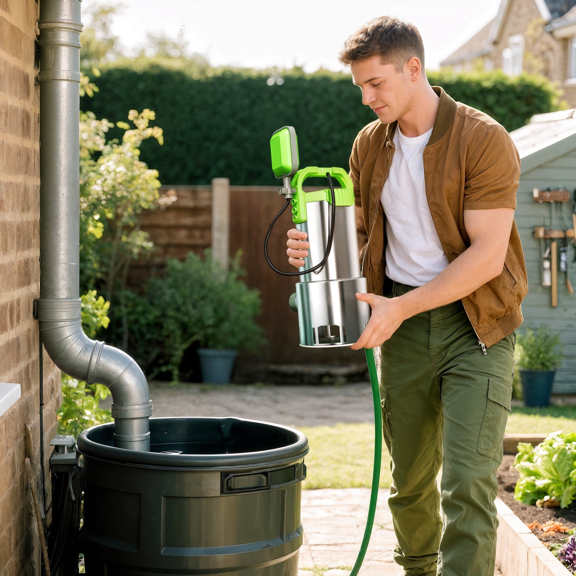 Outsunny 1100W Submersible Water Pump for Dirty/Clean Water, 18500L/H Electric Sump Pump with Float Switch, Drain Water from Garden Pond, Hot Tub, Ditches, Portable and Lightweight, Green