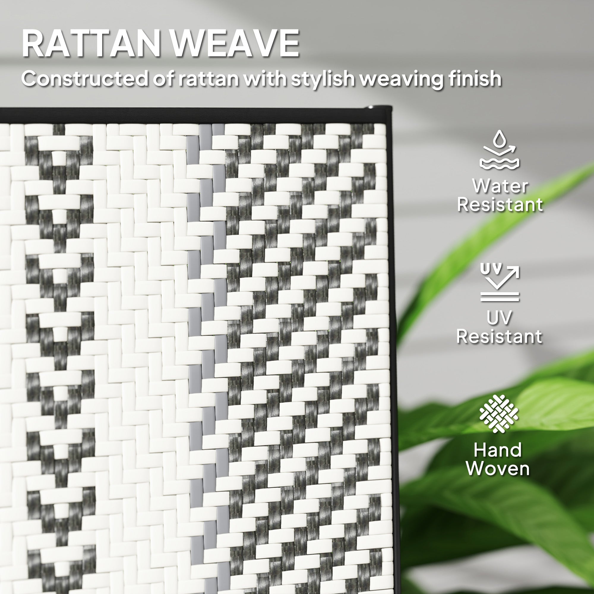 Outsunny Rattan Reclining Garden Chairs - Grey