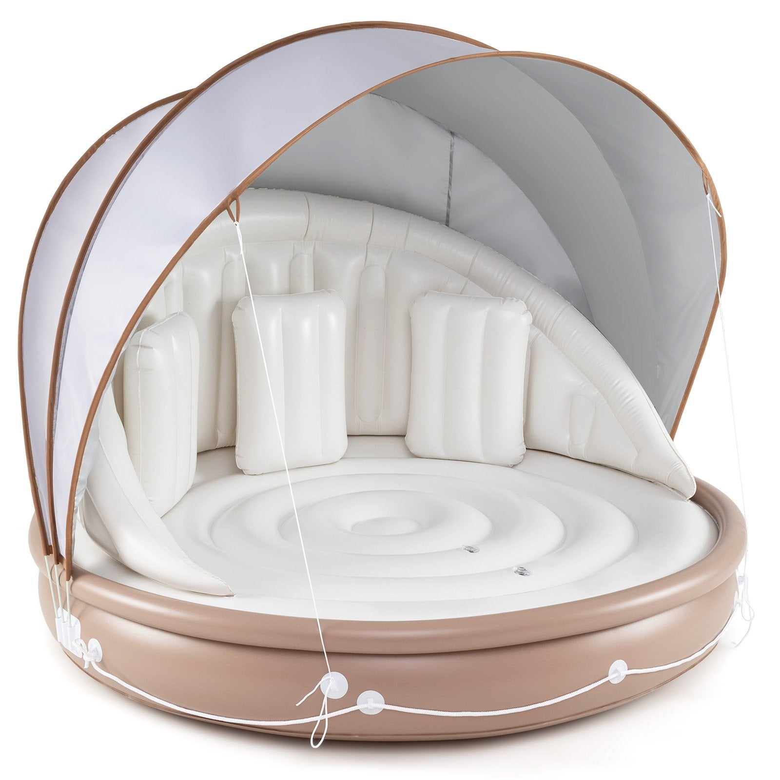 Inflatable Pool Float with Detachable Sunshade Canopy