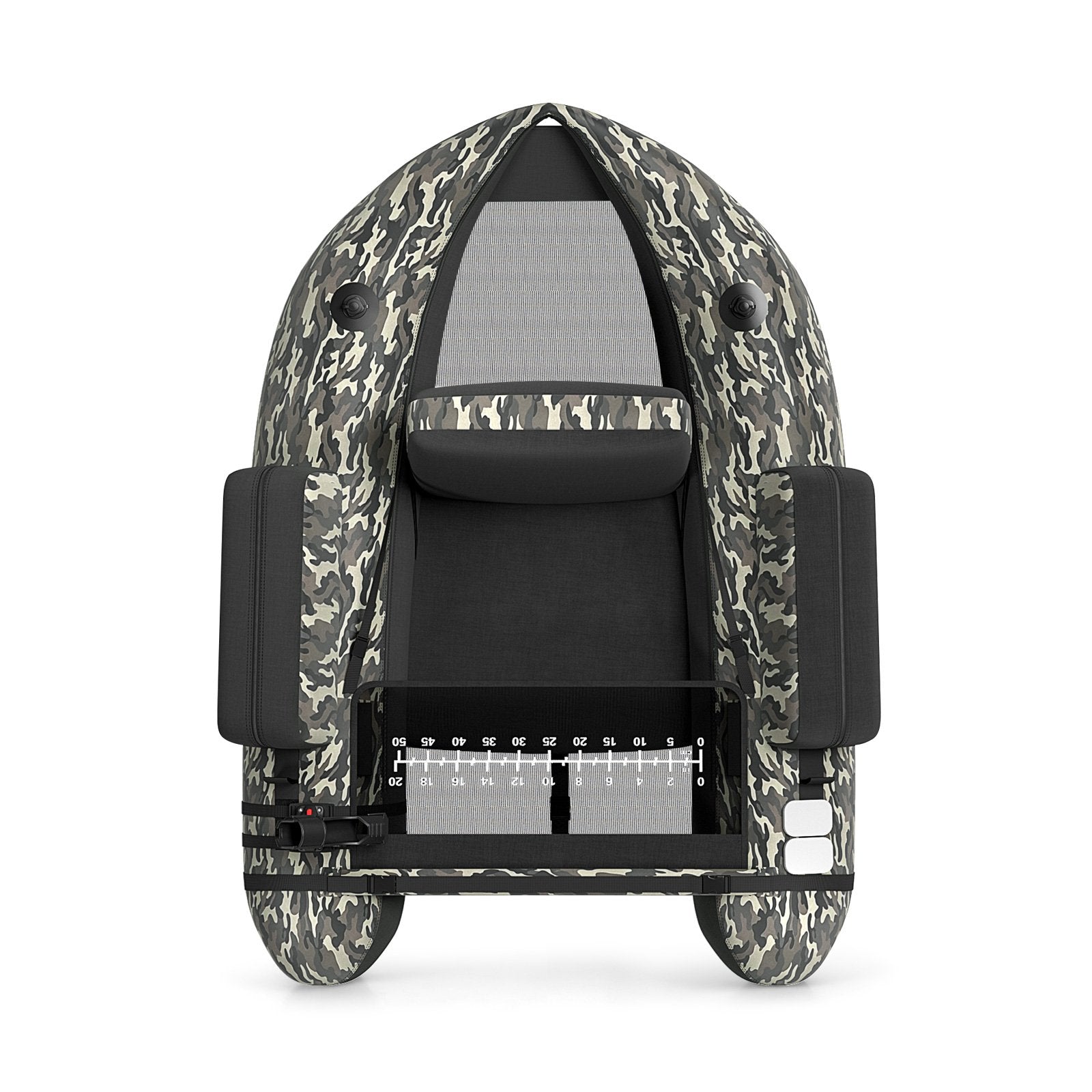 Inflatable Fishing Float Tube with Pump, Paddle, Storage Pockets-Camouflage