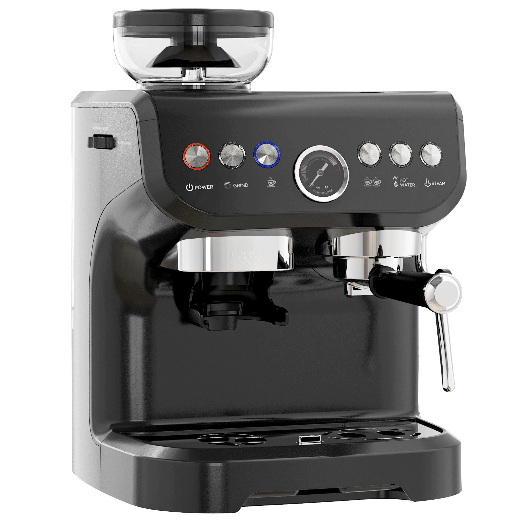 HOMCOM 15 Bar Coffee Machine, with Adjustable Grind, Steamer and Accessories