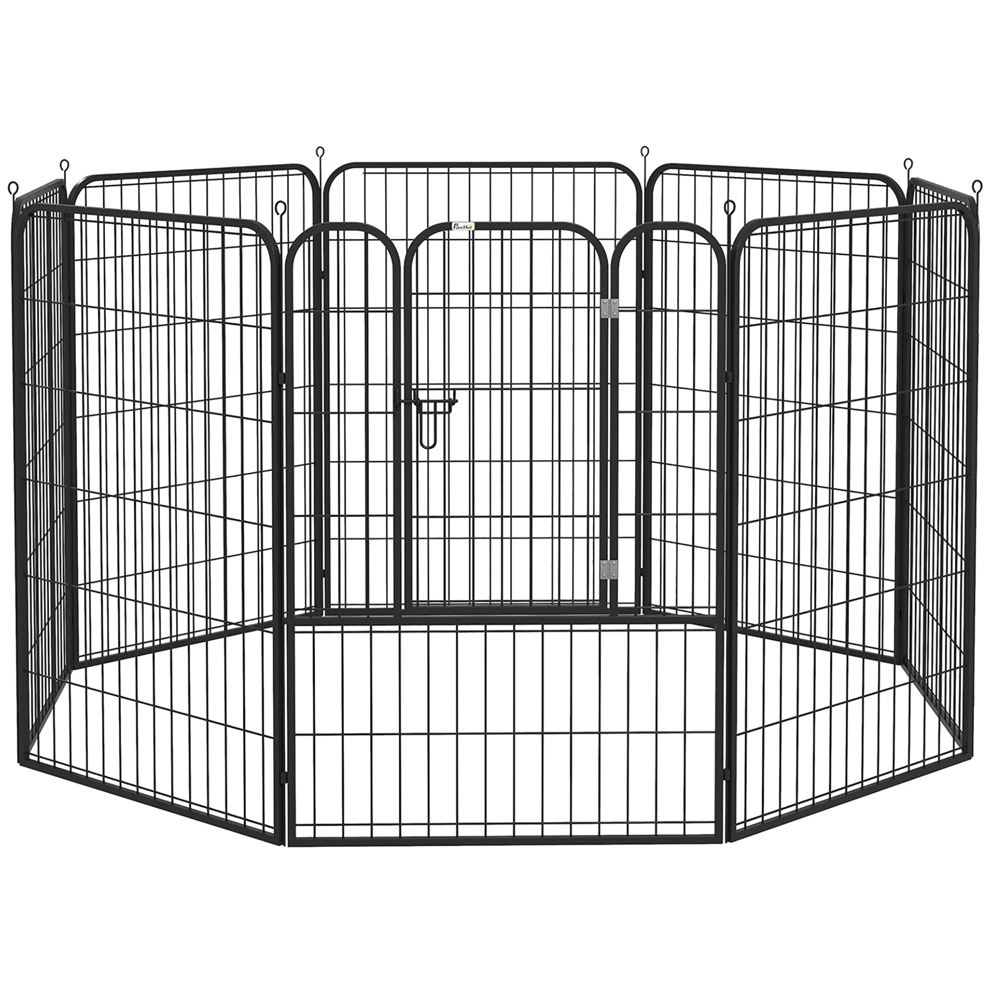 PawHut 8 Panels Heavy Duty Puppy Playpen, for Large, Medium Dogs, Indoor and Outdoor Use - Black