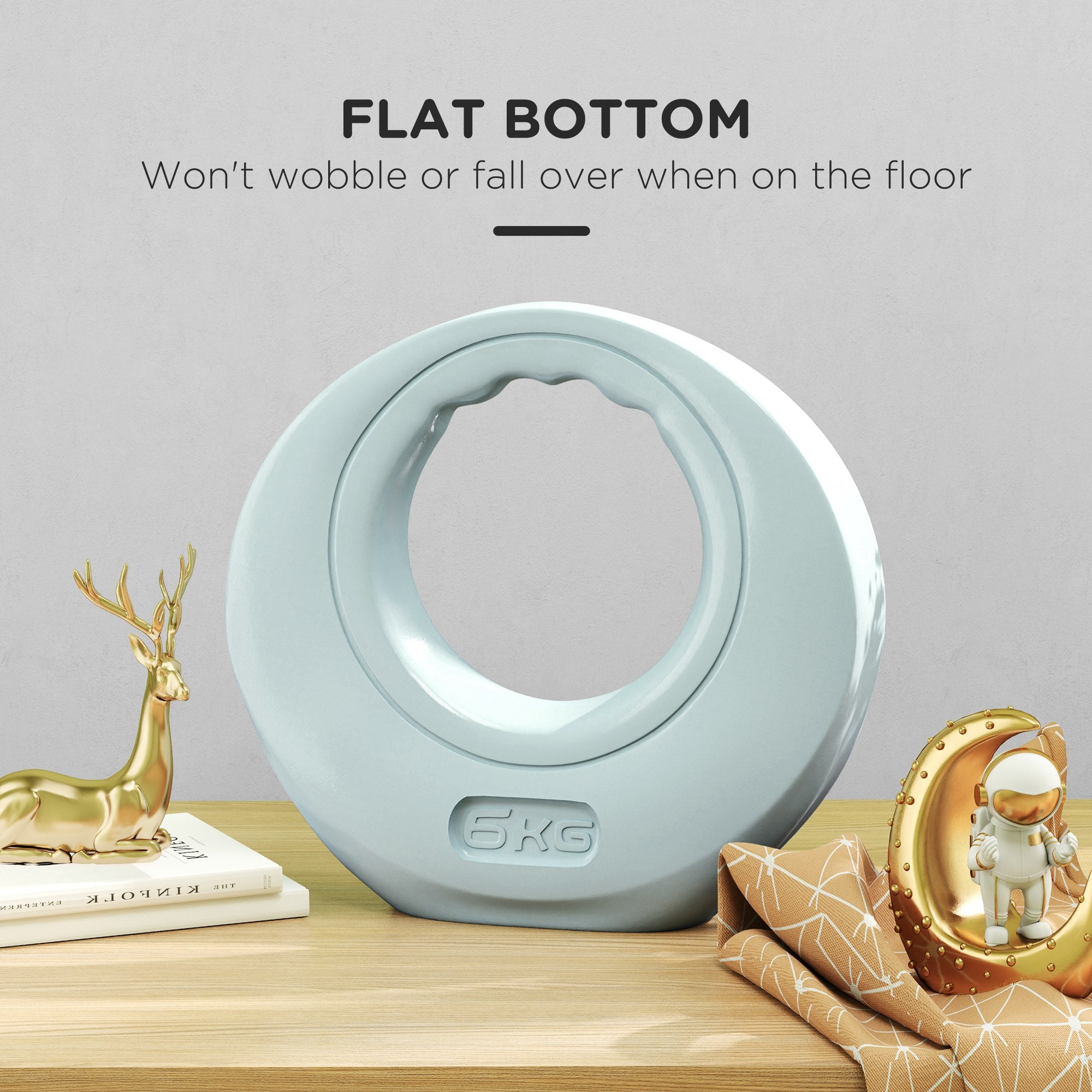 SPORTNOW 6kg Kettlebell, Soft Kettle Bell with Wide Handle for Home Gym, Weight Lifting, Strength Training, Light Grey