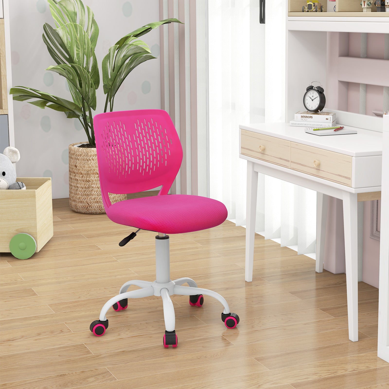 Ergonomic Children Study Chair with Adjustable Height-Rose