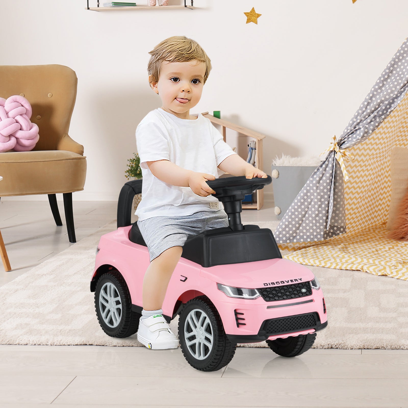 Kids Ride On Push Car Foot-to-Floor Walking Sliding Toy Car-Pink