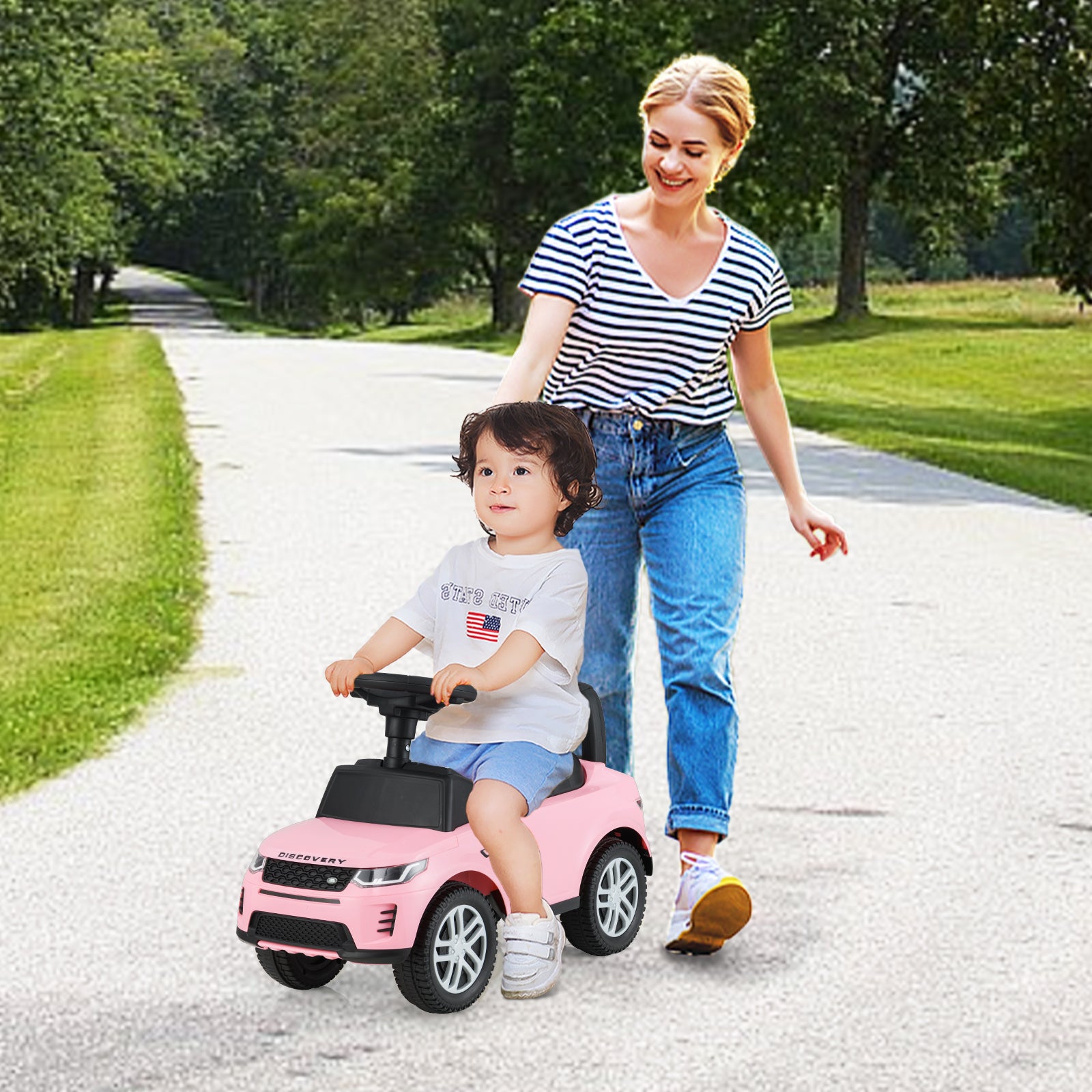 Kids Ride On Push Car Foot-to-Floor Walking Sliding Toy Car-Pink