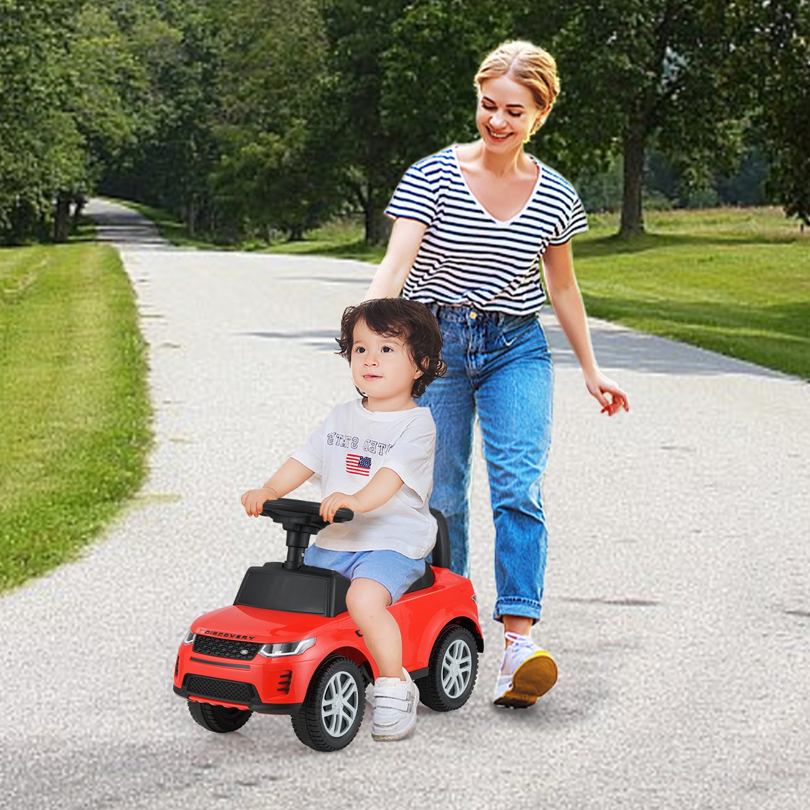 Kids Ride On Push Car Foot-to-Floor Walking Sliding Toy Car-Red