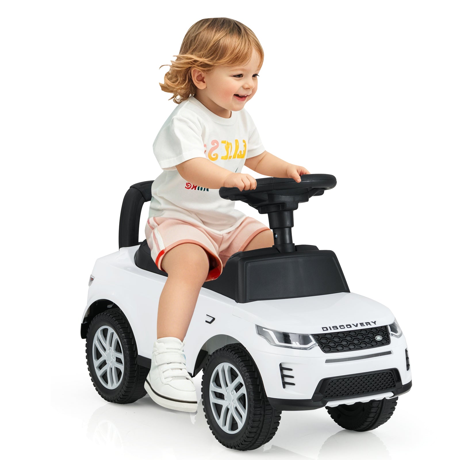 Kids Ride On Push Car Foot-to-Floor Walking Sliding Toy Car-White