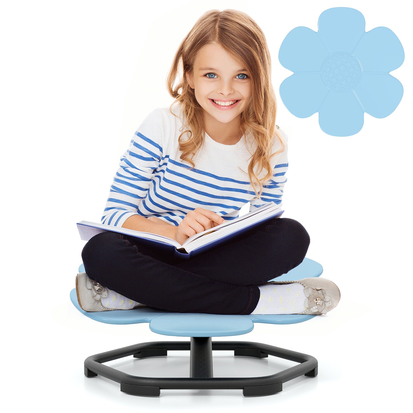 Kids Sensory Swivel Chair Elephant Petal 360¬∞ Spinning Chair-B-Blue