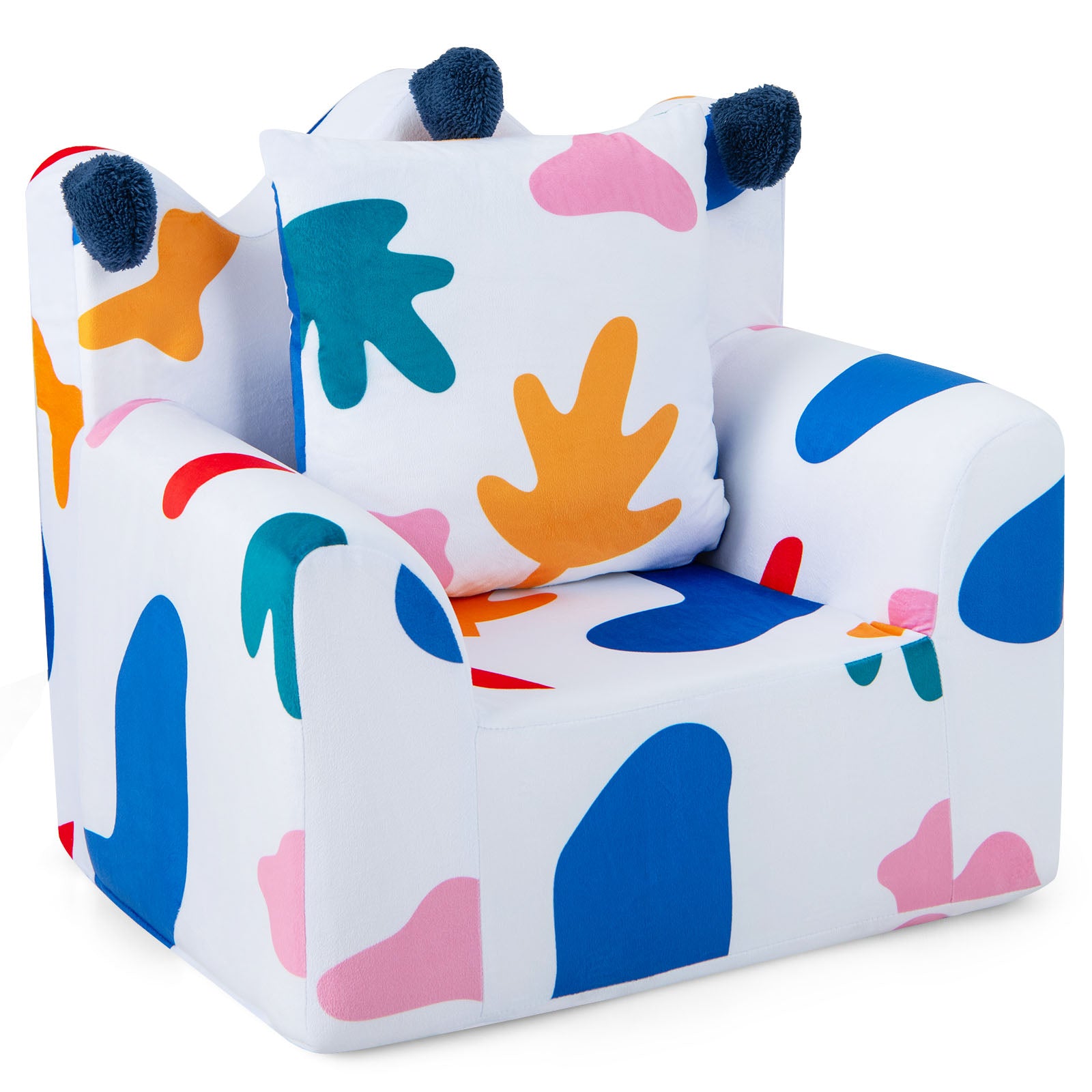 Kids Sofa Chair Foam Filled Armchair with Extra Padded Pillow-White