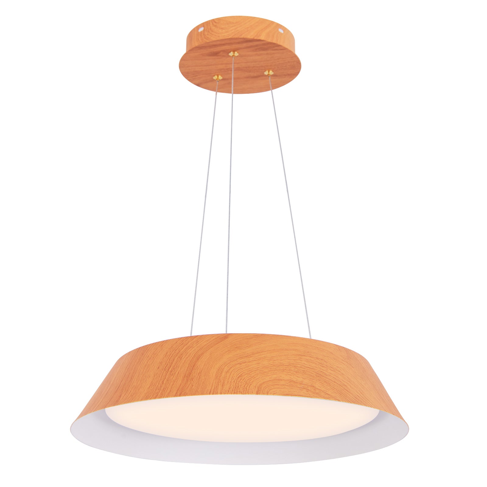 22W Modern Ceiling Light with Wood Grain and Metal Frame-Natural
