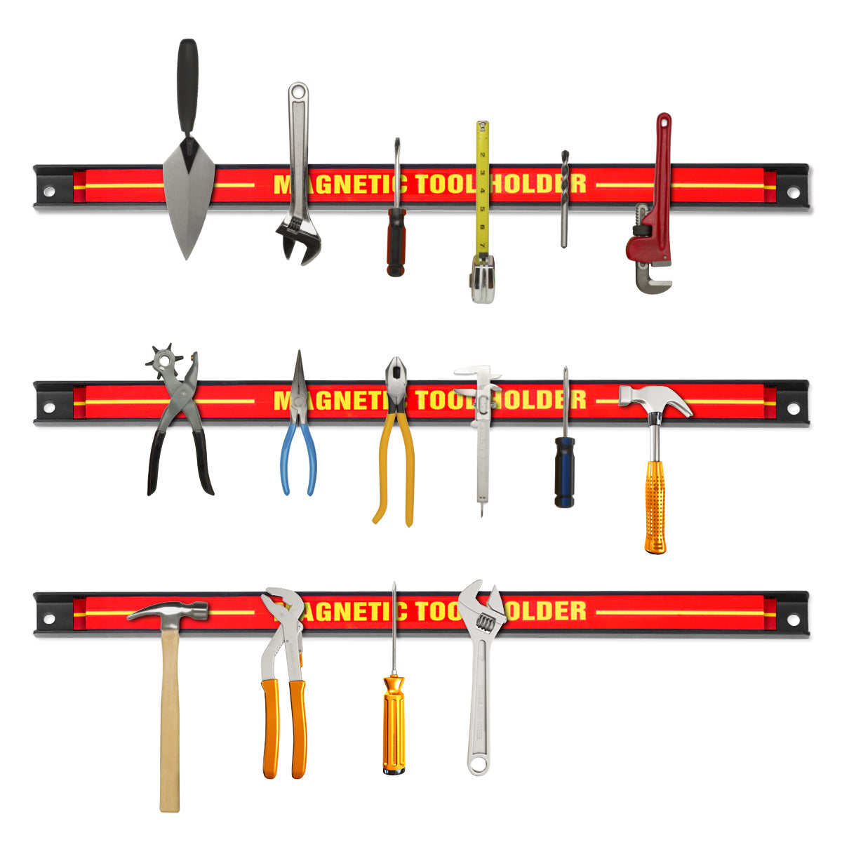Set of 3 Magnetic Tool Holde with Strong Load Capacity and Mounting Screws