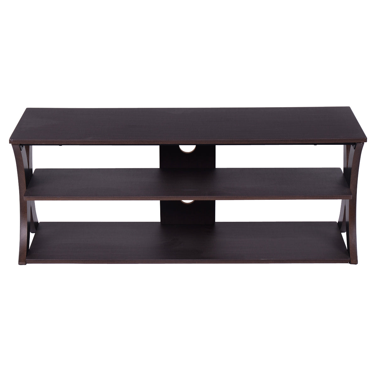 Media Console Table with Open Storage Shelves for Living Room Bedroom