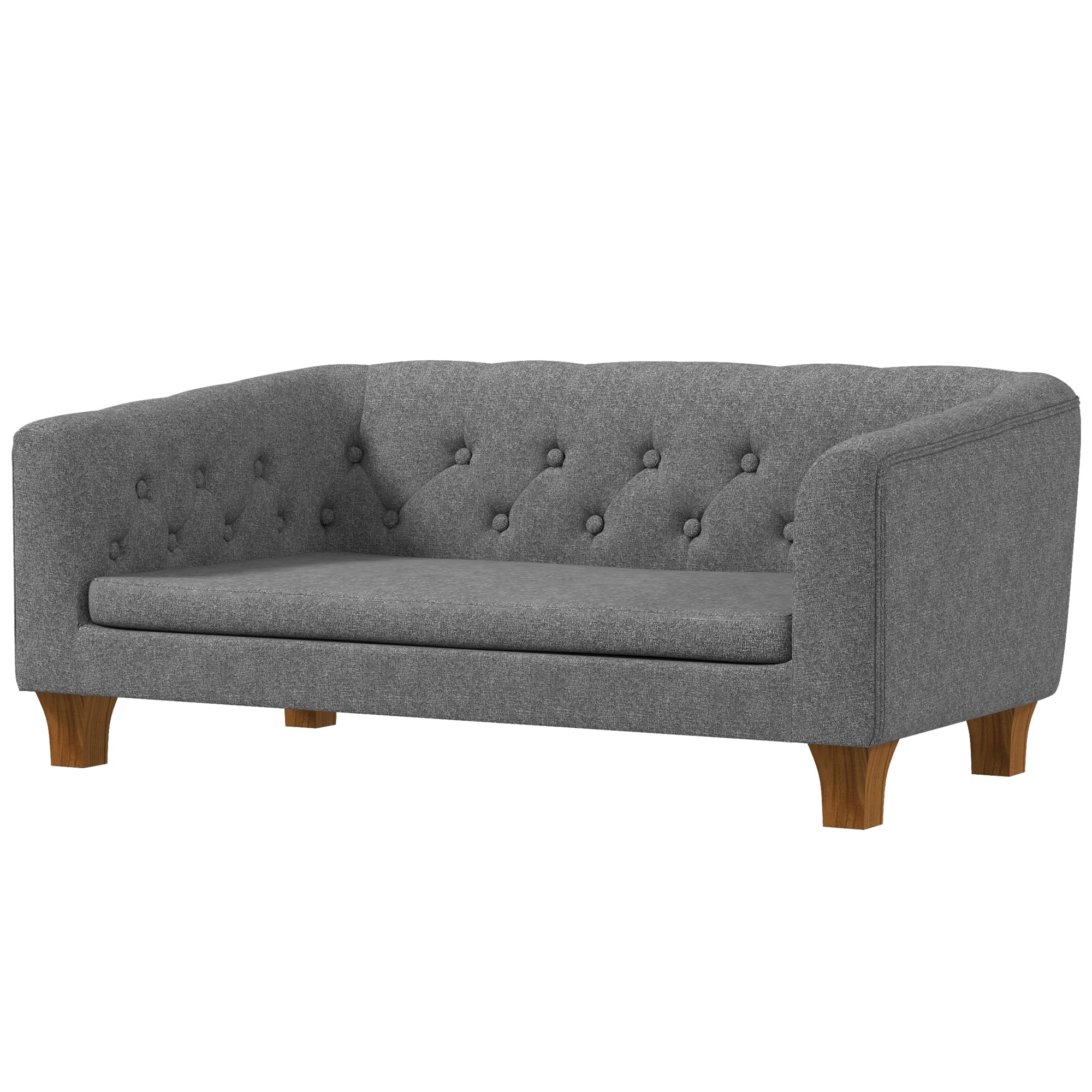 PawHut Dog Sofa Bed w/ Soft Cushion for Medium Dogs - Grey