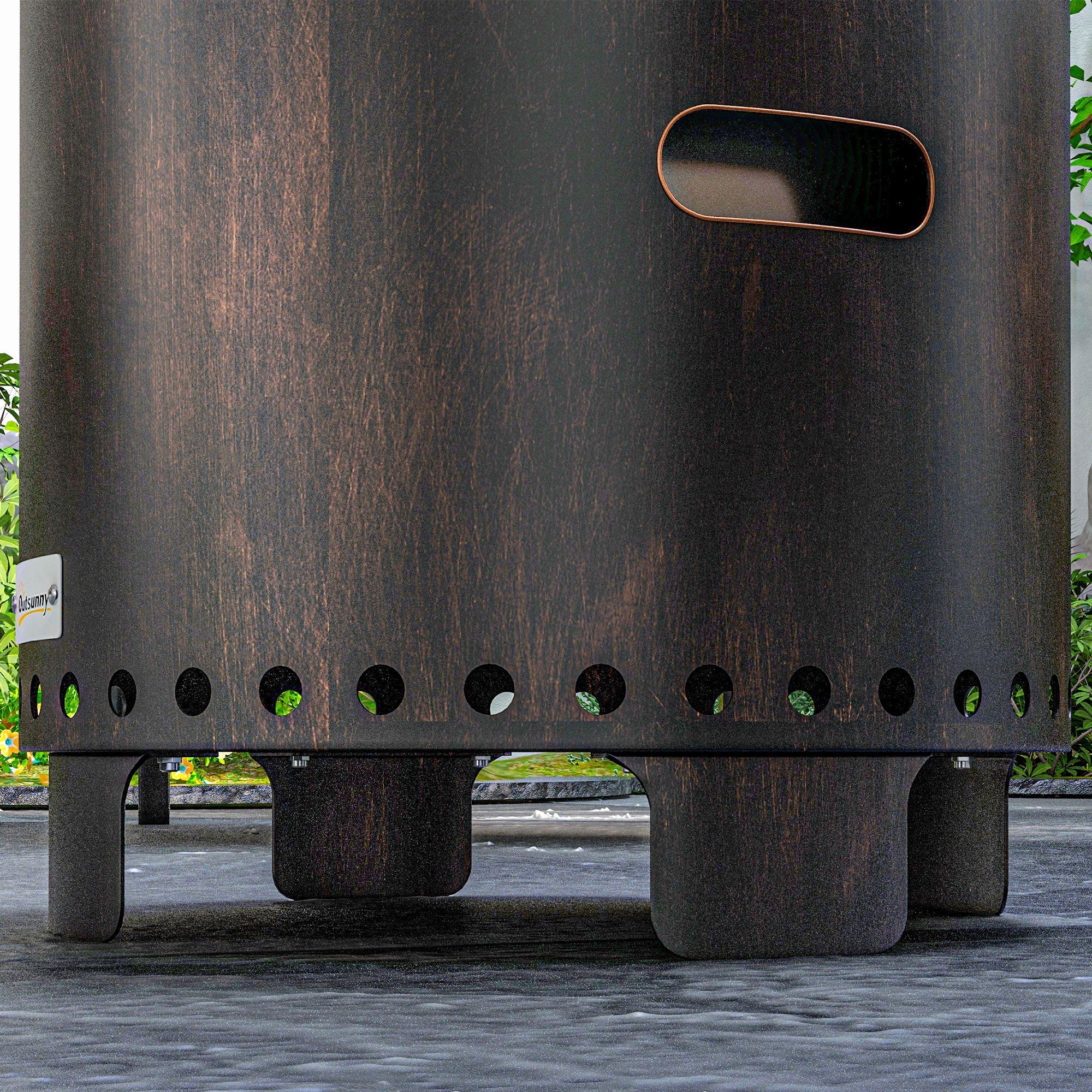 Outsunny Metal Wood-burning Smokeless Fire Pit, Black