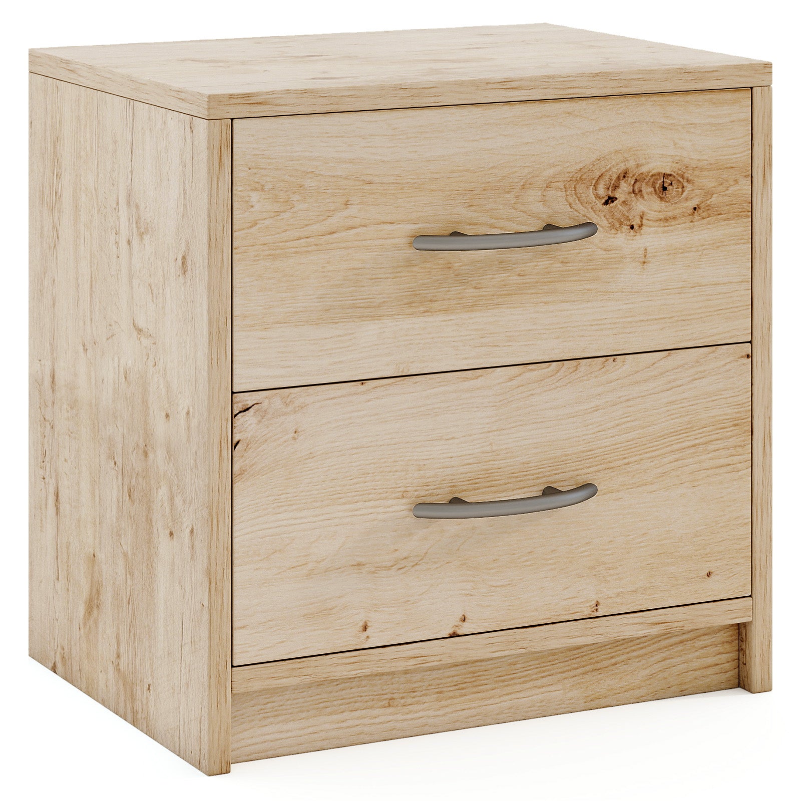 2-Drawer Nightstand with Storage for Living Room Bedroom-Oak