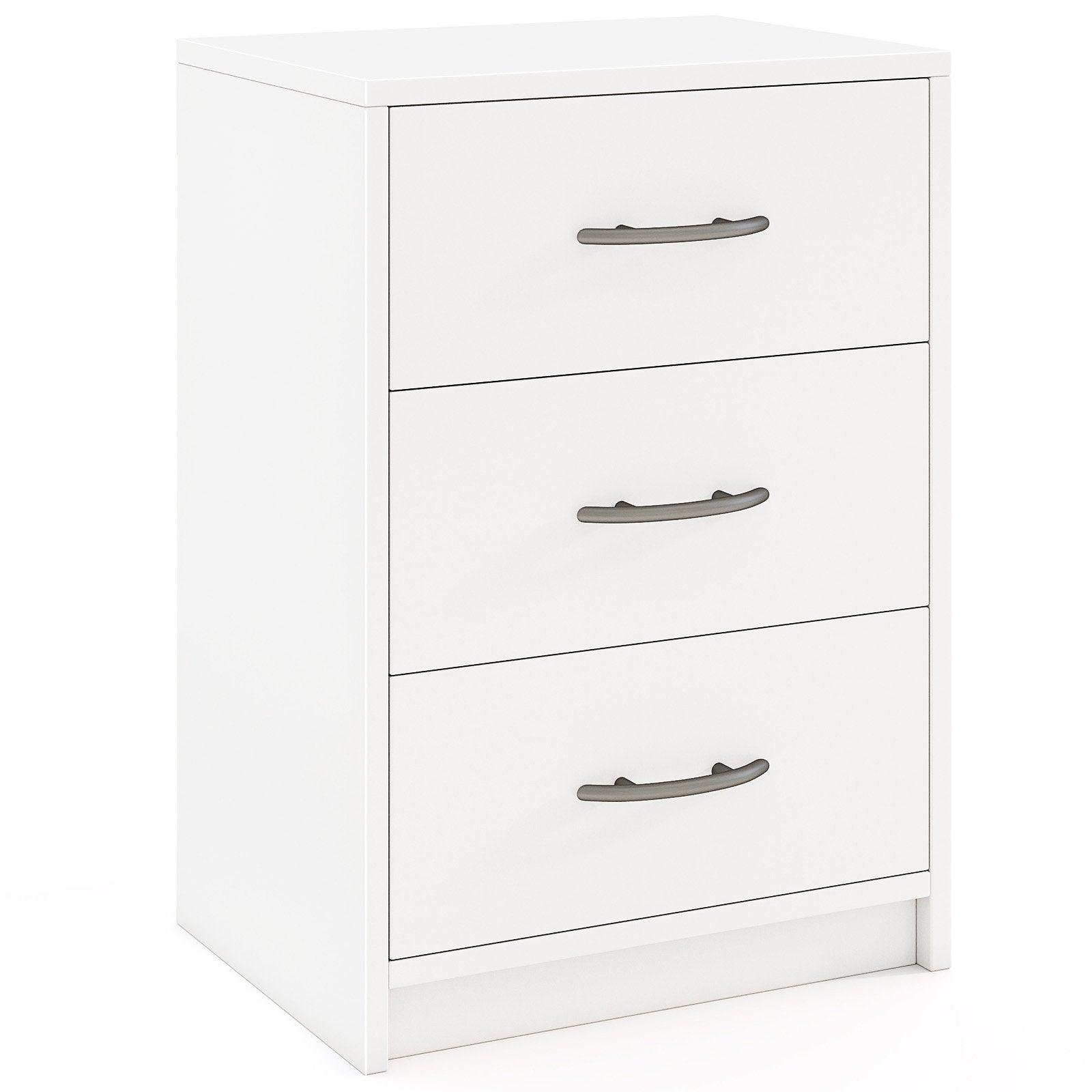 3-Drawer Nightstand with Storage for Living Room Bedroom-White