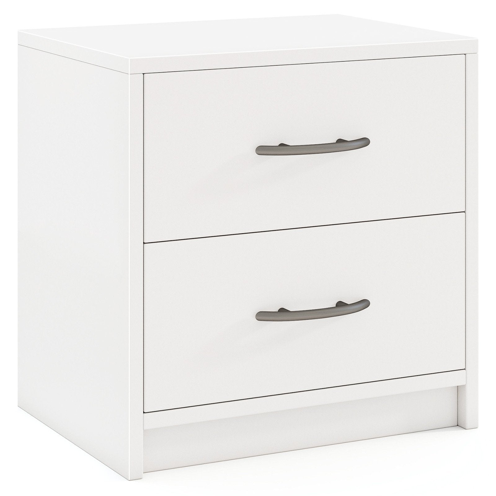 2-Drawer Nightstand with Storage for Living Room Bedroom-White