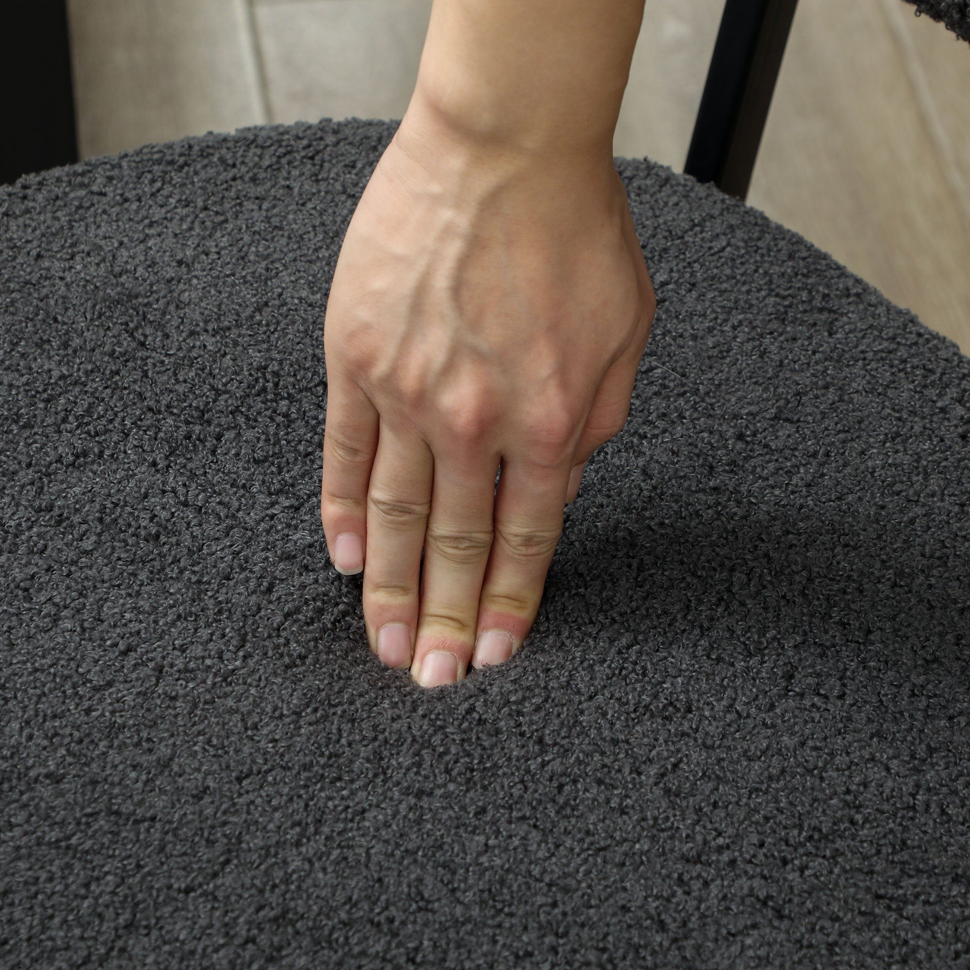 HOMCOM Set of Four Boucle Dining Chairs - Black