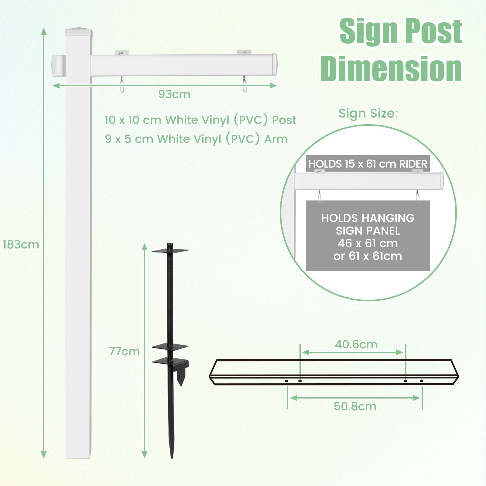 Real Estate Sign Post for Garage Sale Signs (No Sign Included)